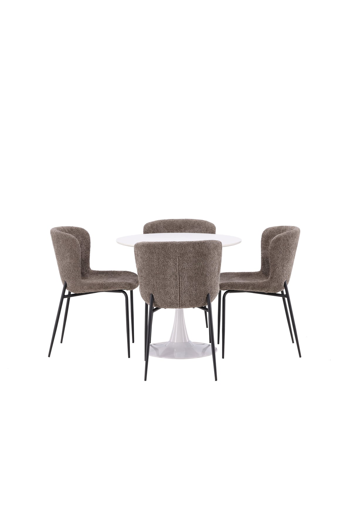 Hamden Esszimmerset + Modesto ⌀80cm/4St. in Schwarz, Dunkelgrau präsentiert im Onlineshop von KAQTU Design AG. Esszimmerset ist von Venture Home