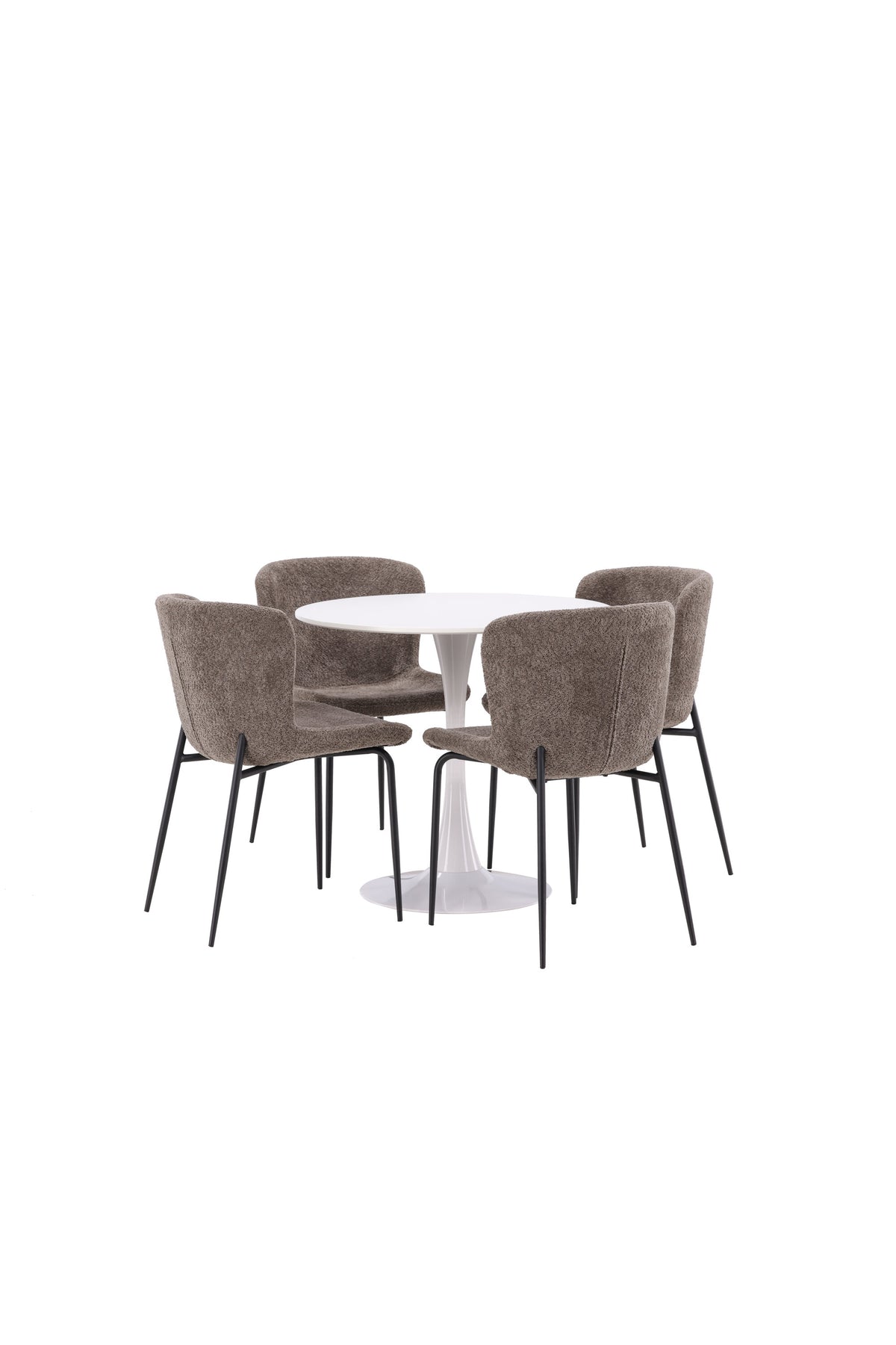 Hamden Esszimmerset + Modesto ⌀80cm/4St. in Schwarz, Dunkelgrau präsentiert im Onlineshop von KAQTU Design AG. Esszimmerset ist von Venture Home