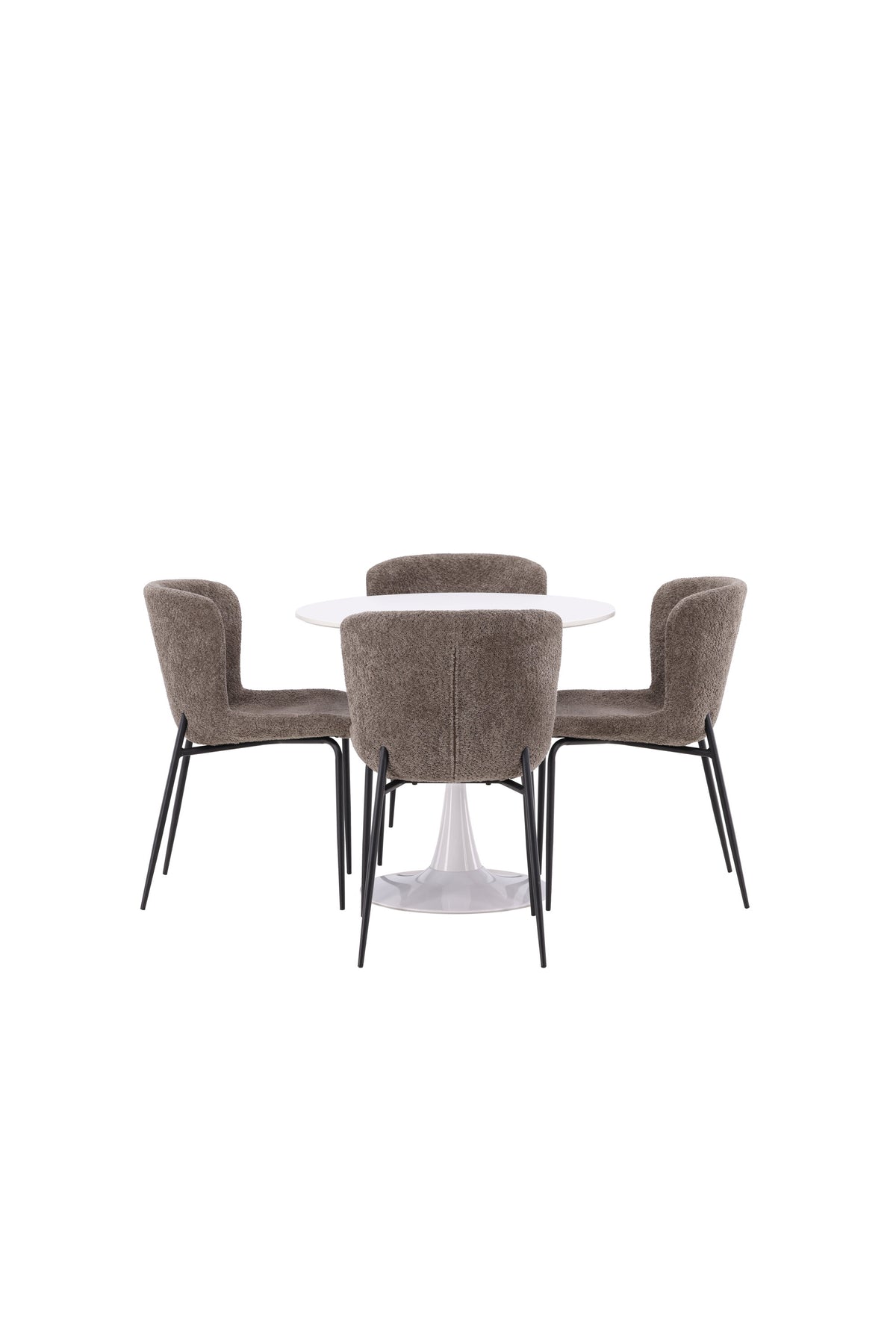Hamden Esszimmerset + Modesto ⌀80cm/4St. in Schwarz, Dunkelgrau präsentiert im Onlineshop von KAQTU Design AG. Esszimmerset ist von Venture Home