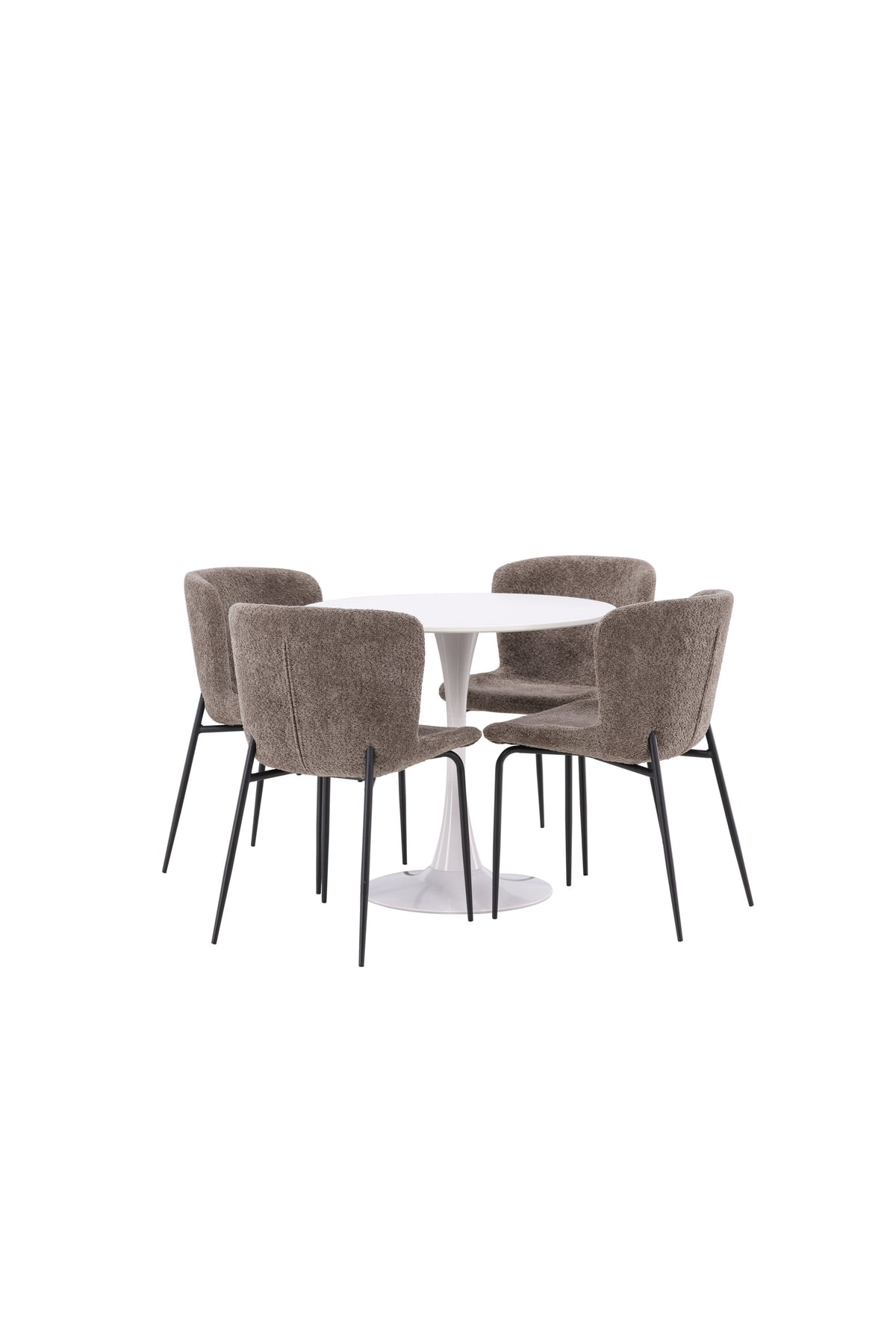 Hamden Esszimmerset + Modesto ⌀80cm/4St. in Schwarz, Dunkelgrau präsentiert im Onlineshop von KAQTU Design AG. Esszimmerset ist von Venture Home