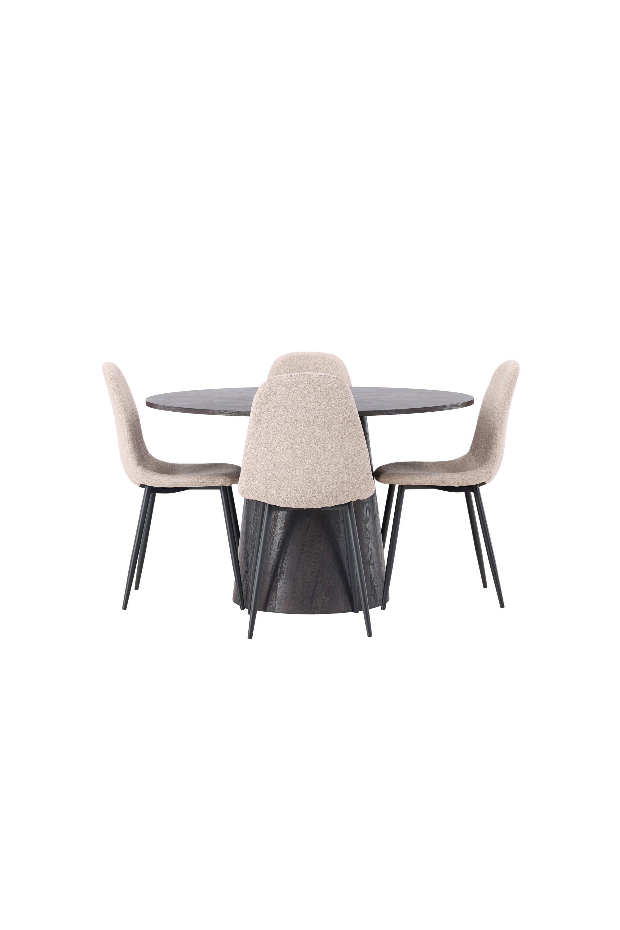 Lanzo Esszimmerset + Polar ⌀120cm/4St. in Braun / Beige / Schwarz präsentiert im Onlineshop von KAQTU Design AG. Esszimmerset ist von Venture Home