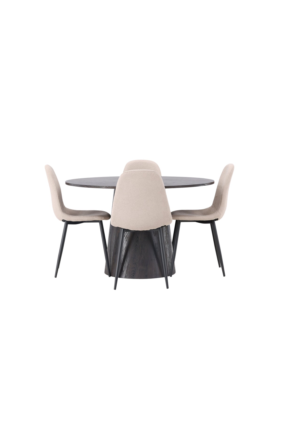 Lanzo Esszimmerset + Polar ⌀120cm/4St. in Braun / Beige / Schwarz präsentiert im Onlineshop von KAQTU Design AG. Esszimmerset ist von Venture Home