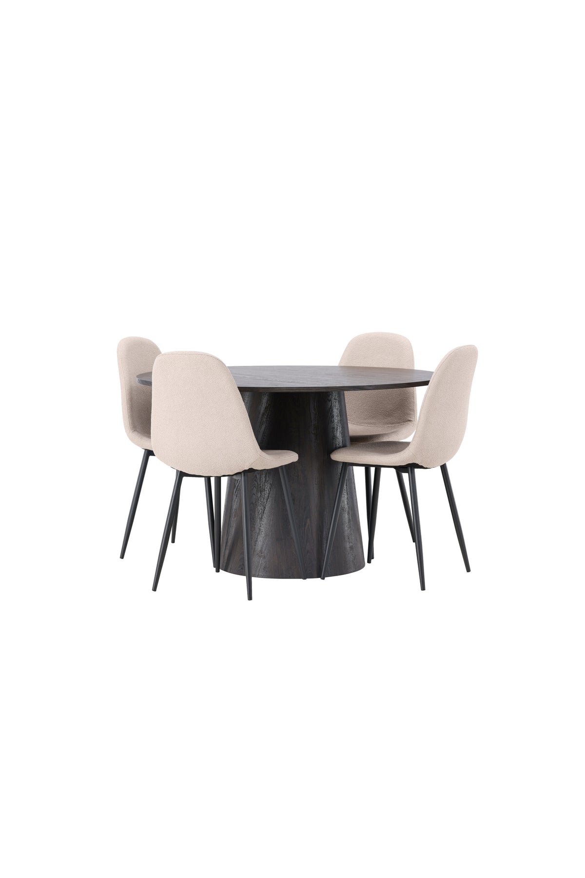 Lanzo Esszimmerset + Polar ⌀120cm/4St. in Braun / Beige / Schwarz präsentiert im Onlineshop von KAQTU Design AG. Esszimmerset ist von Venture Home