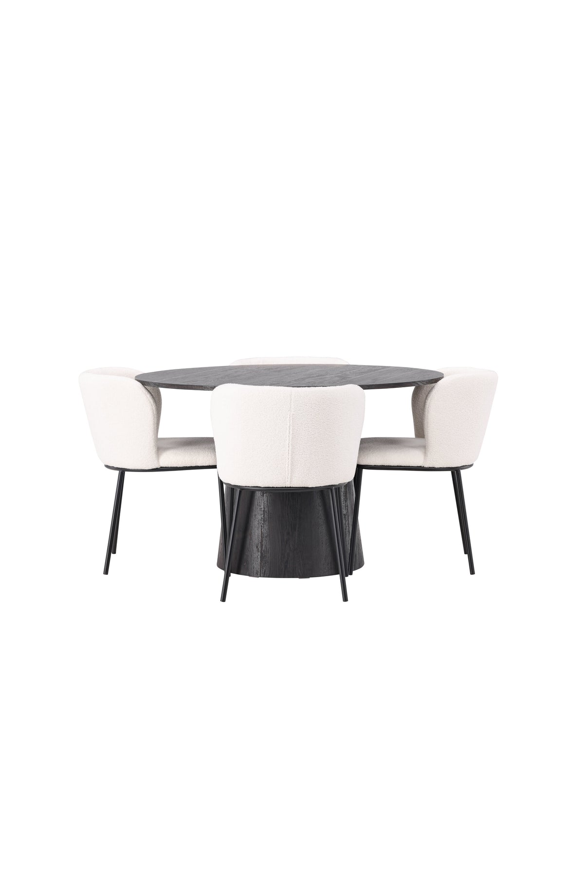 Lanzo Esszimmerset + Edina ⌀120cm/4St. in Braun / Schwarz-Weiss präsentiert im Onlineshop von KAQTU Design AG. Esszimmerset ist von Venture Home