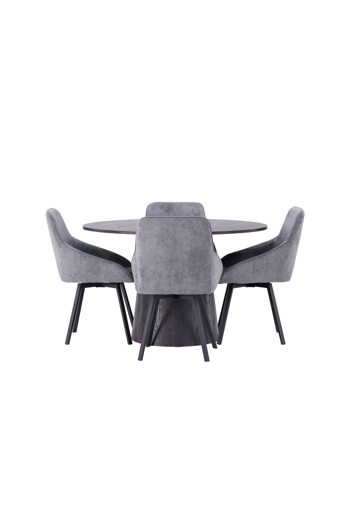 Lanzo Esszimmerset + Rosie ⌀120cm/4St. in Schwarzgrau präsentiert im Onlineshop von KAQTU Design AG. Esszimmerset ist von Venture Home