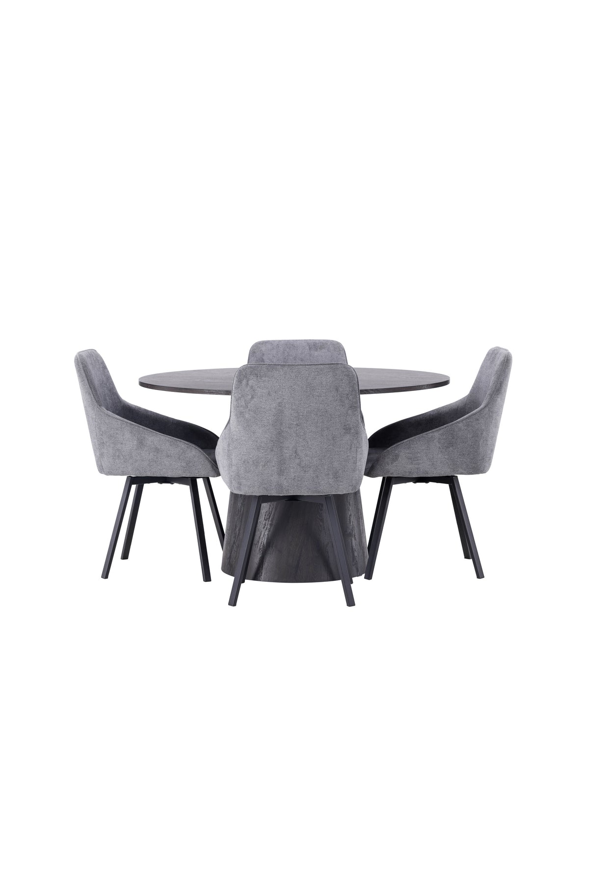 Lanzo Esszimmerset + Rosie ⌀120cm/4St. in Schwarzgrau präsentiert im Onlineshop von KAQTU Design AG. Esszimmerset ist von Venture Home