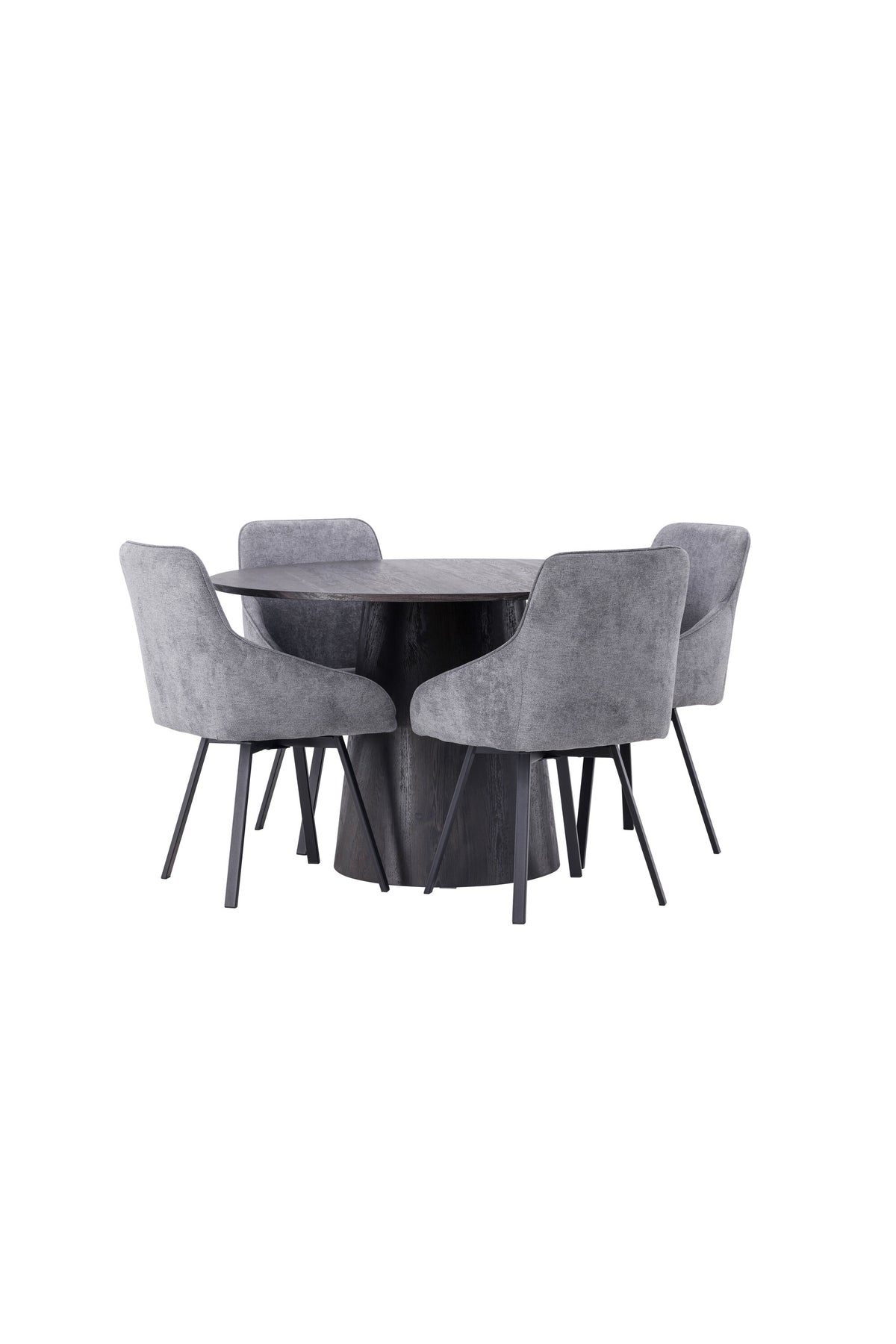 Lanzo Esszimmerset + Rosie ⌀120cm/4St. in Schwarzgrau präsentiert im Onlineshop von KAQTU Design AG. Esszimmerset ist von Venture Home