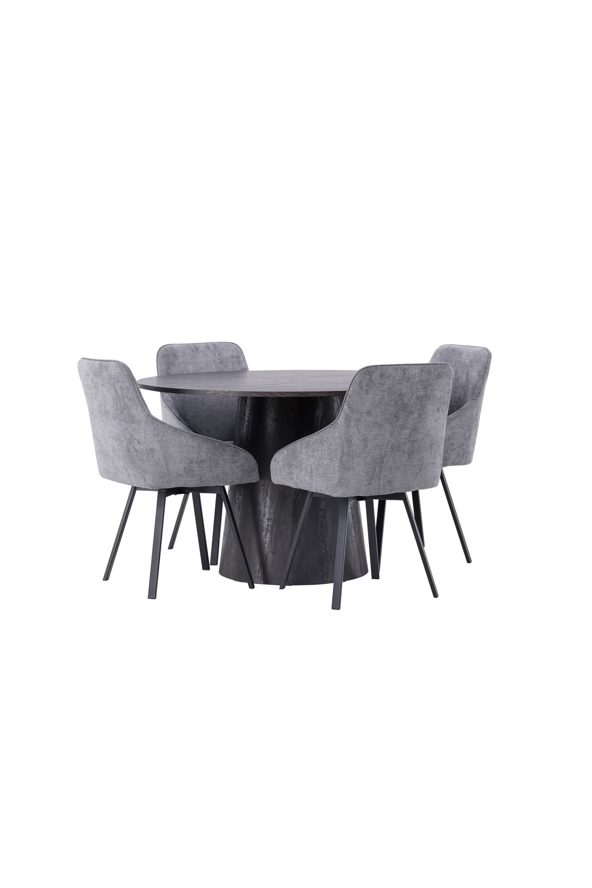 Lanzo Esszimmerset + Rosie ⌀120cm/4St. in Schwarzgrau präsentiert im Onlineshop von KAQTU Design AG. Esszimmerset ist von Venture Home