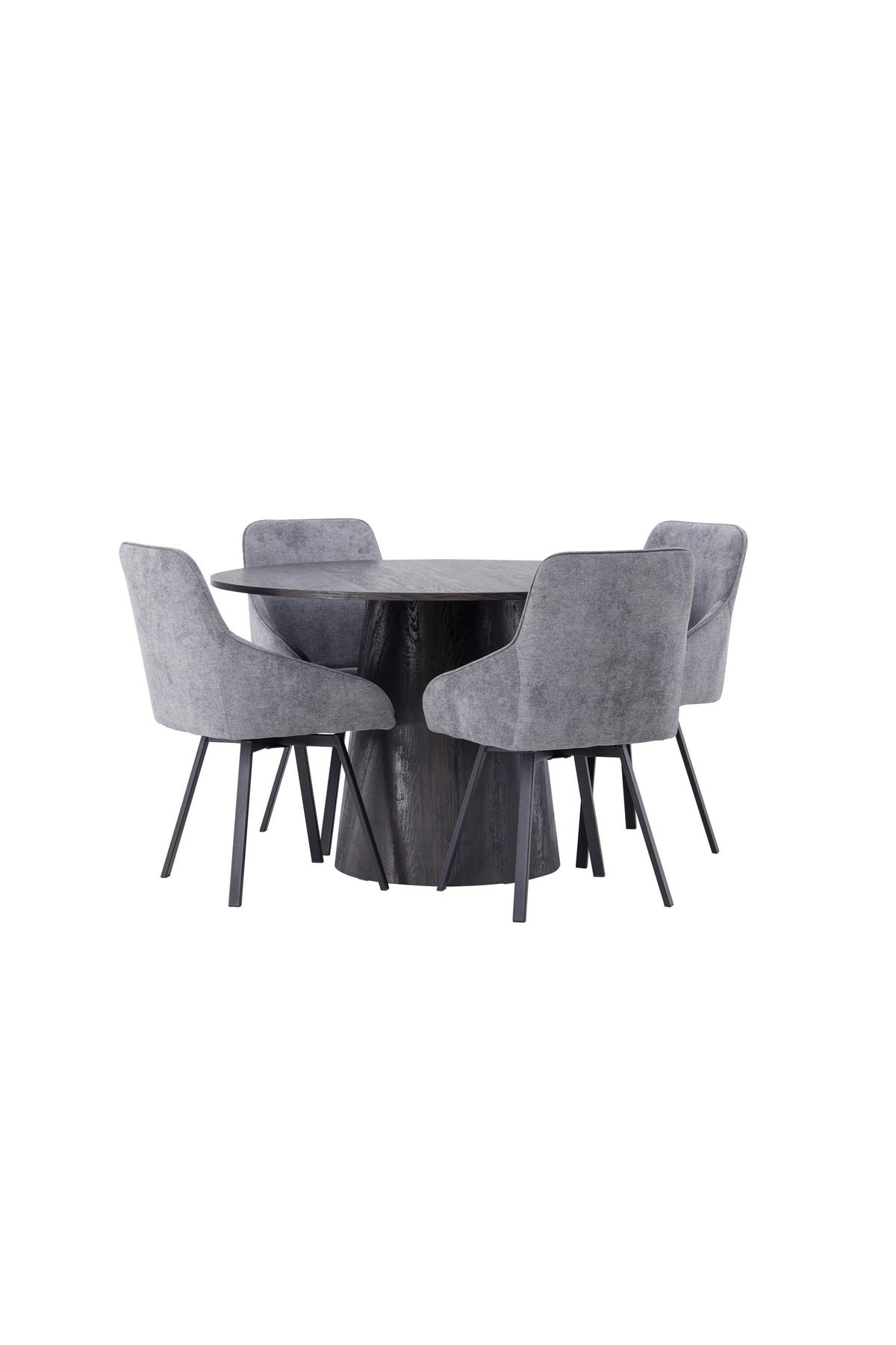 Lanzo Esszimmerset + Rosie ⌀120cm/4St. in Schwarzgrau präsentiert im Onlineshop von KAQTU Design AG. Esszimmerset ist von Venture Home