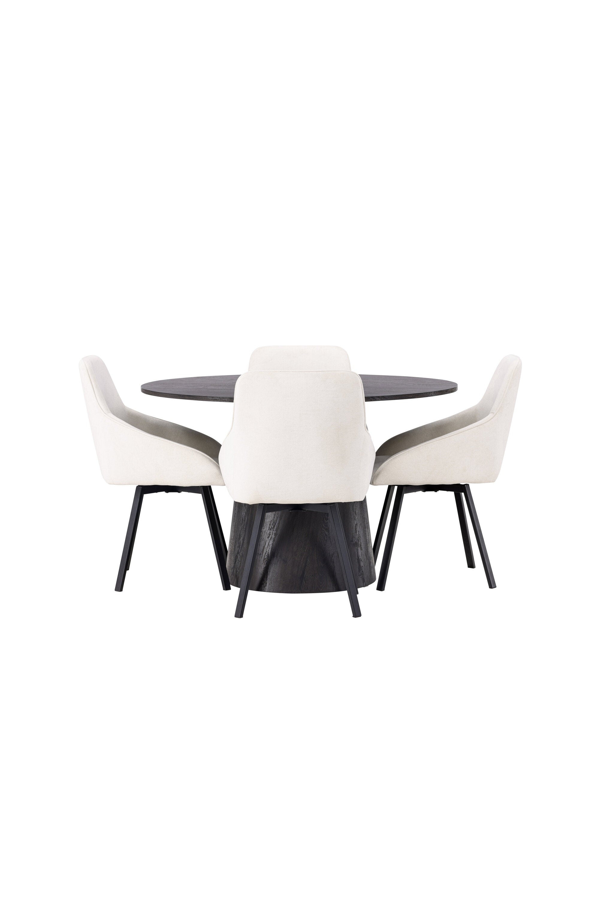 Lanzo Esszimmerset + Rosie ⌀120cm/4St. in Braun / Beige / Schwarz präsentiert im Onlineshop von KAQTU Design AG. Esszimmerset ist von Venture Home