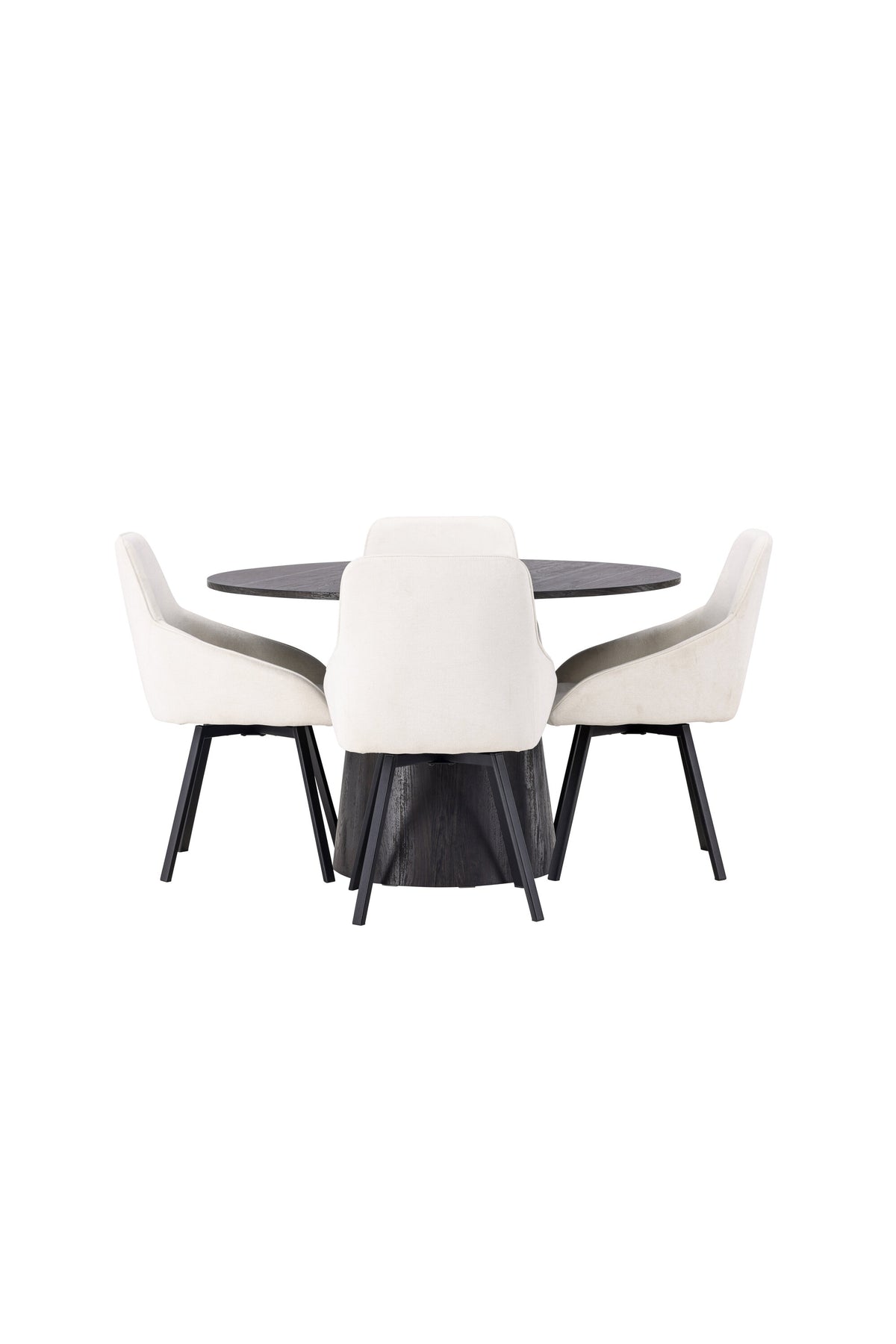 Lanzo Esszimmerset + Rosie ⌀120cm/4St. in Braun / Beige / Schwarz präsentiert im Onlineshop von KAQTU Design AG. Esszimmerset ist von Venture Home
