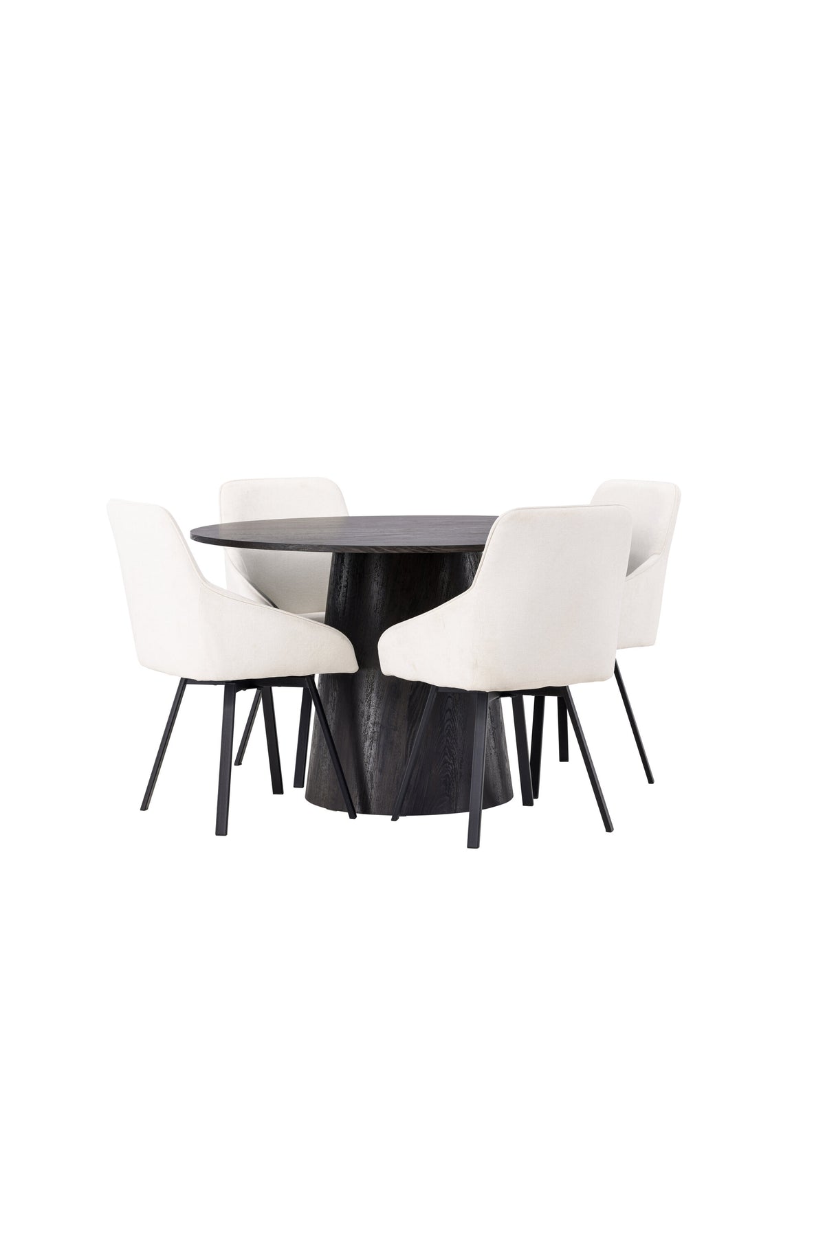 Lanzo Esszimmerset + Rosie ⌀120cm/4St. in Braun / Beige / Schwarz präsentiert im Onlineshop von KAQTU Design AG. Esszimmerset ist von Venture Home