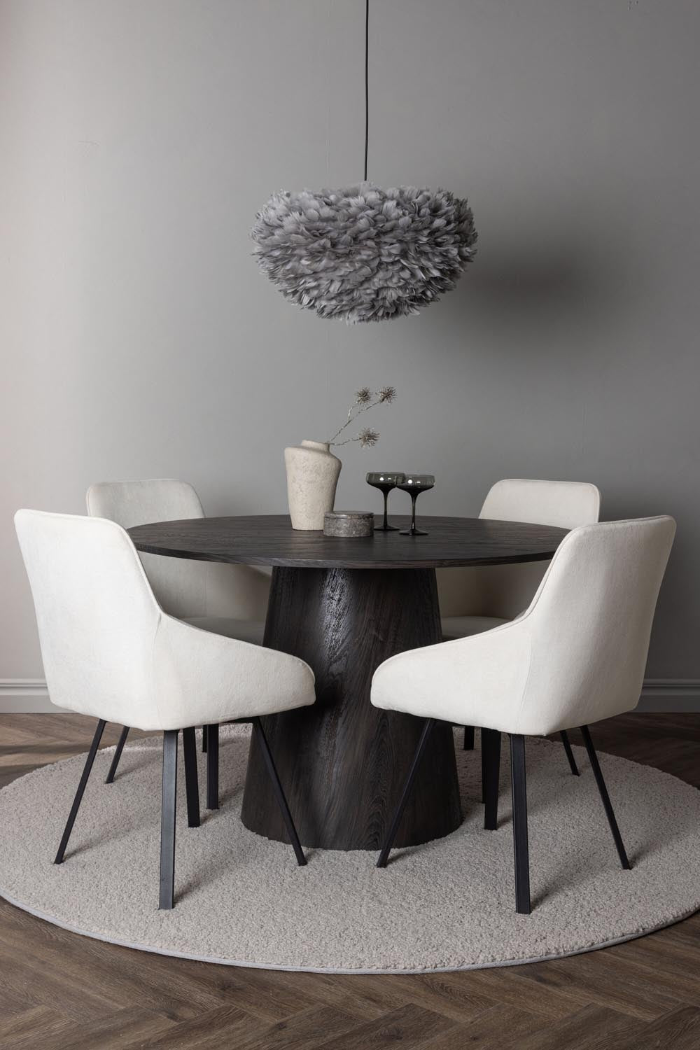 Lanzo Esszimmerset + Rosie ⌀120cm/4St. in Braun / Beige / Schwarz präsentiert im Onlineshop von KAQTU Design AG. Esszimmerset ist von Venture Home