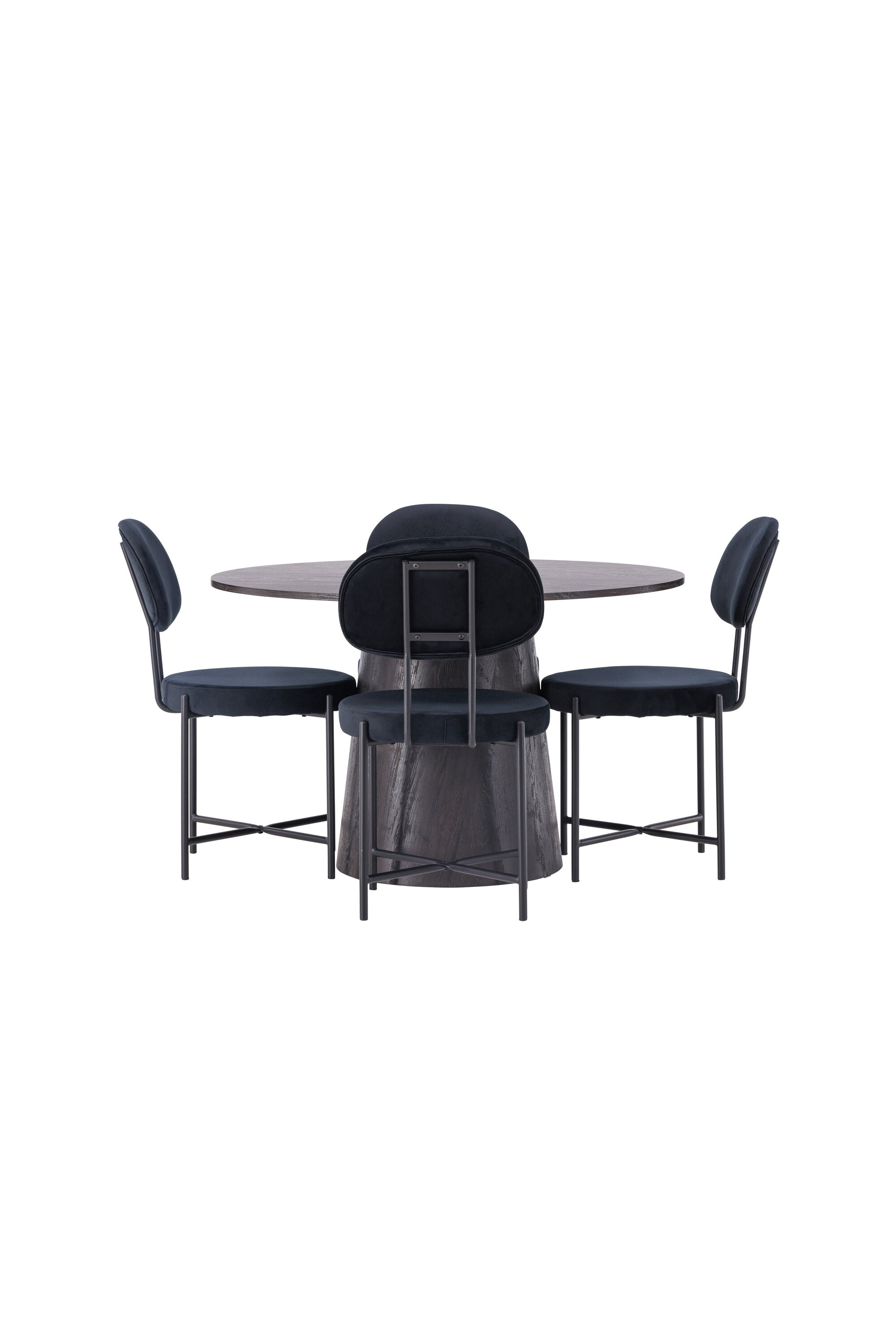 Lanzo Esszimmerset + Stella ⌀120cm/4St. in Braun / Schwarz präsentiert im Onlineshop von KAQTU Design AG. Esszimmerset ist von Venture Home