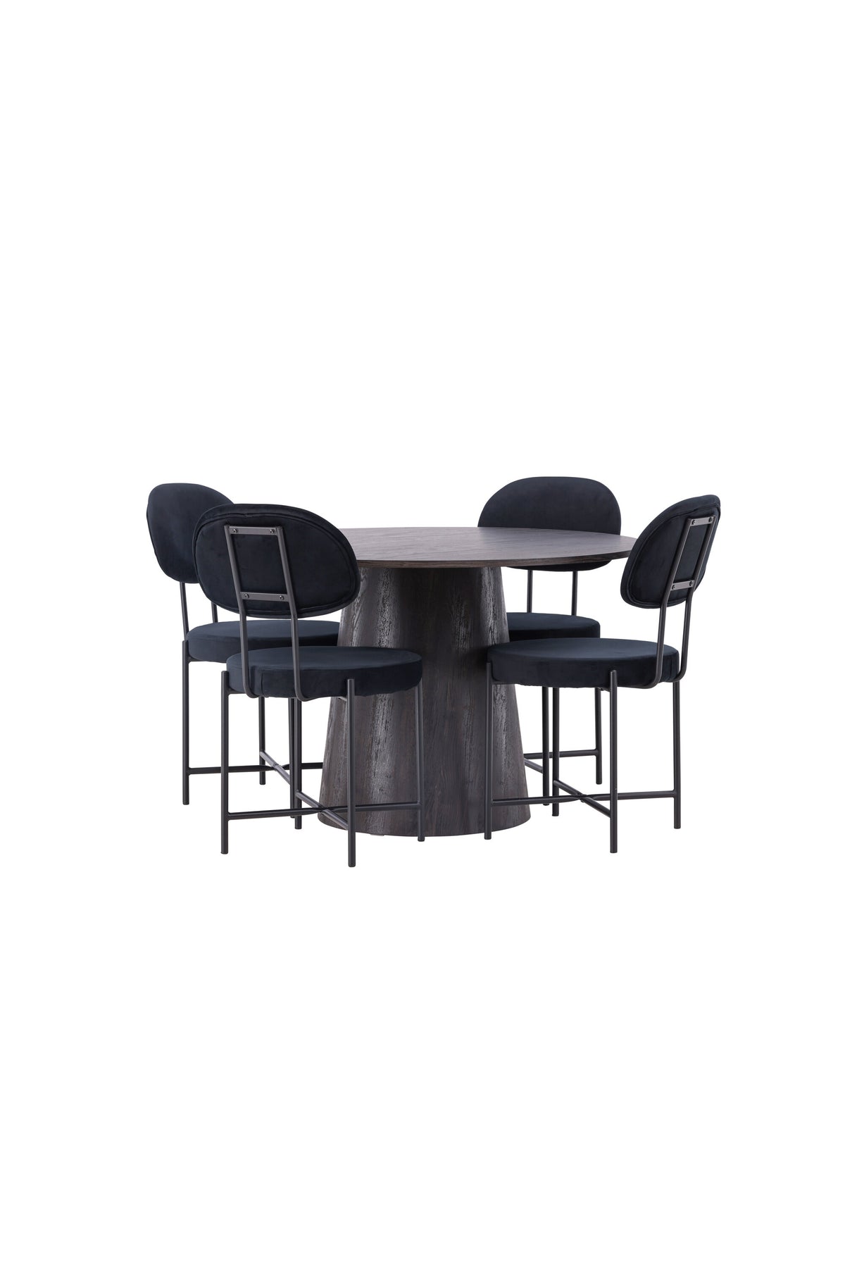 Lanzo Esszimmerset + Stella ⌀120cm/4St. in Braun / Schwarz präsentiert im Onlineshop von KAQTU Design AG. Esszimmerset ist von Venture Home