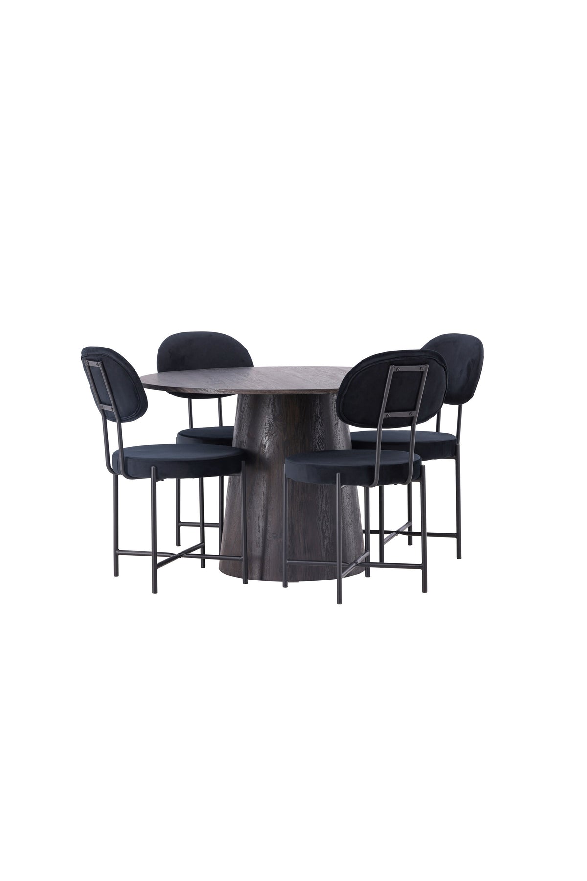 Lanzo Esszimmerset + Stella ⌀120cm/4St. in Braun / Schwarz präsentiert im Onlineshop von KAQTU Design AG. Esszimmerset ist von Venture Home