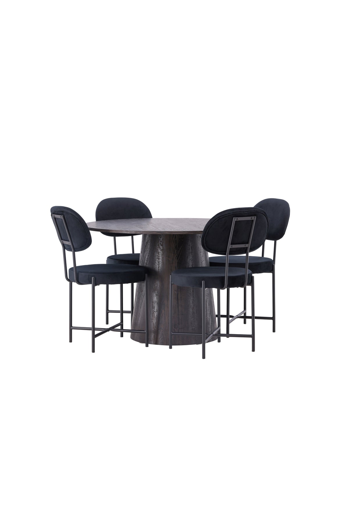 Lanzo Esszimmerset + Stella ⌀120cm/4St. in Braun / Schwarz präsentiert im Onlineshop von KAQTU Design AG. Esszimmerset ist von Venture Home