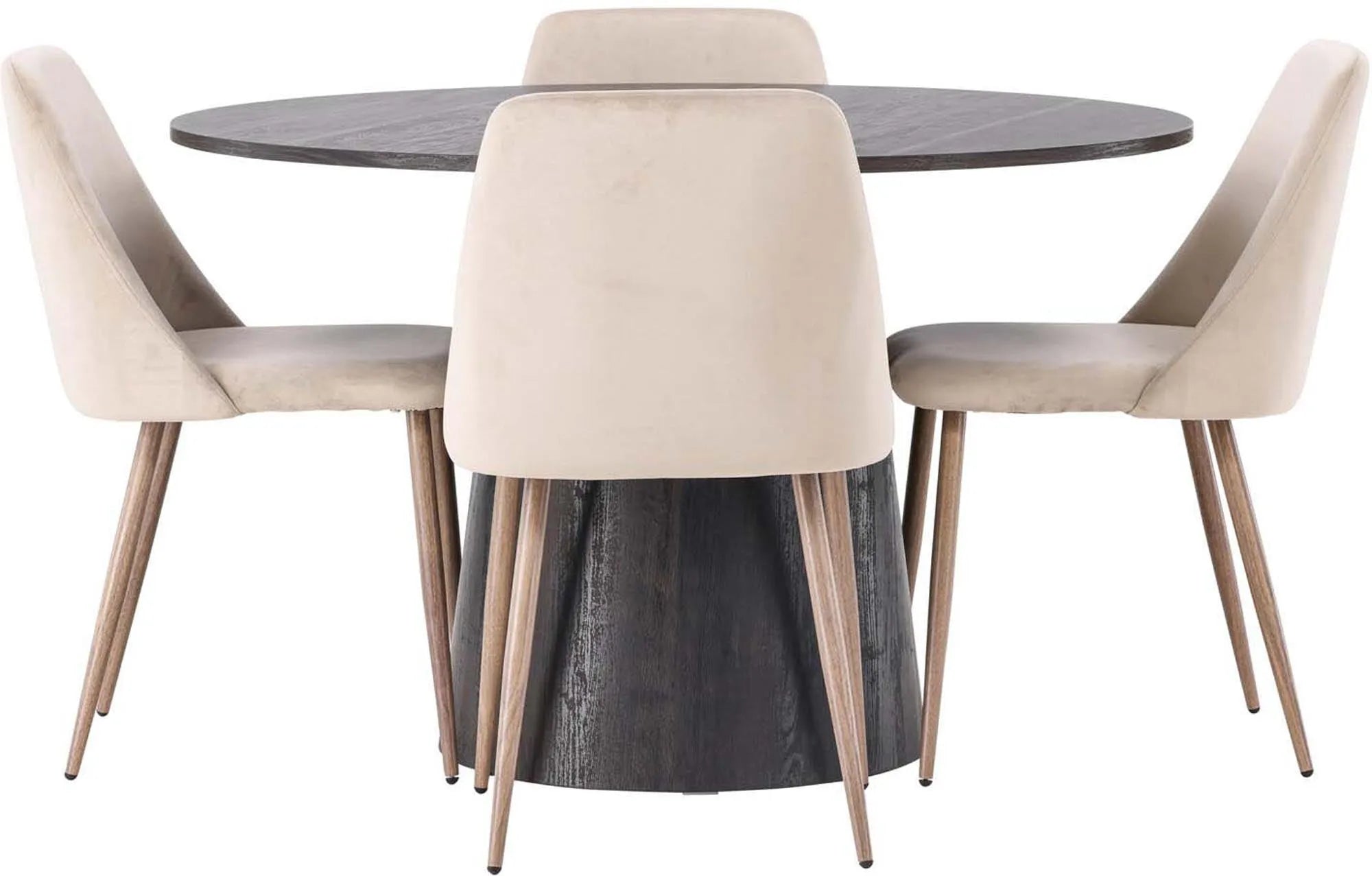 Elegantes Lanzo Esszimmerset für 4 von Venture Home, Ø120cm Tisch.
