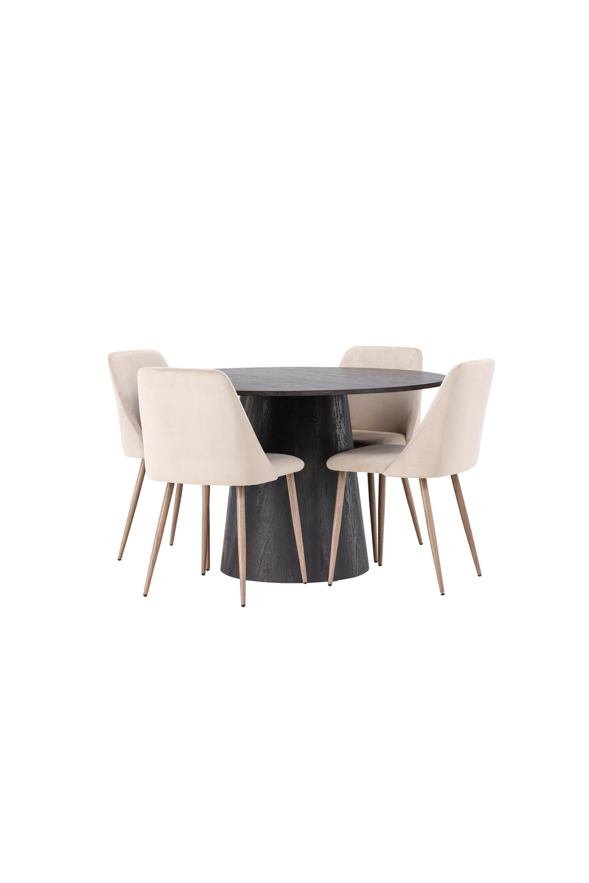 Lanzo Esszimmerset + Night ⌀120cm/4St. in Braun / Walnuss präsentiert im Onlineshop von KAQTU Design AG. Esszimmerset ist von Venture Home