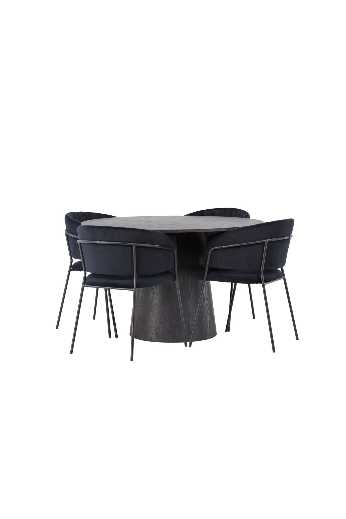 Lanzo Esszimmerset + Selma ⌀120cm/4St. in Braun / Schwarz präsentiert im Onlineshop von KAQTU Design AG. Esszimmerset ist von Venture Home