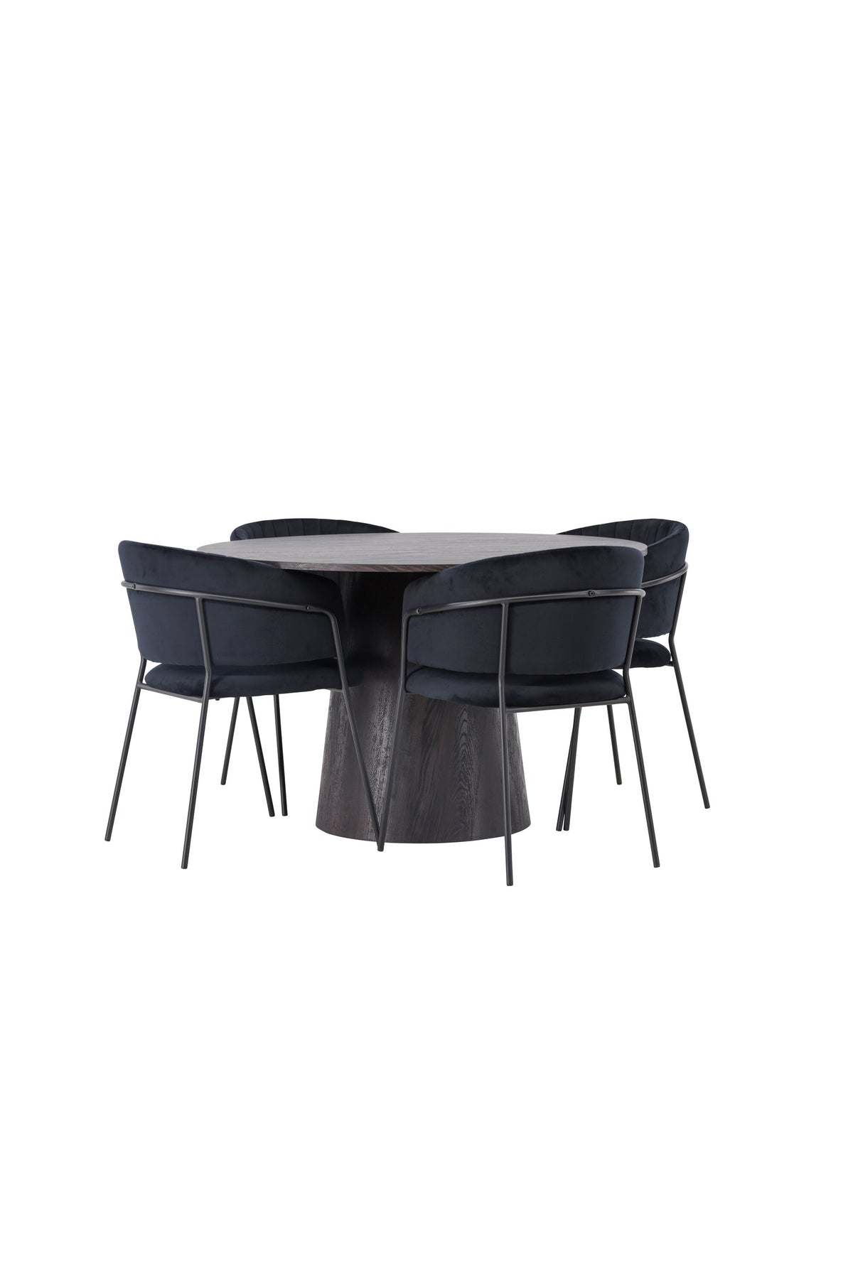 Lanzo Esszimmerset + Selma ⌀120cm/4St. in Braun / Schwarz präsentiert im Onlineshop von KAQTU Design AG. Esszimmerset ist von Venture Home