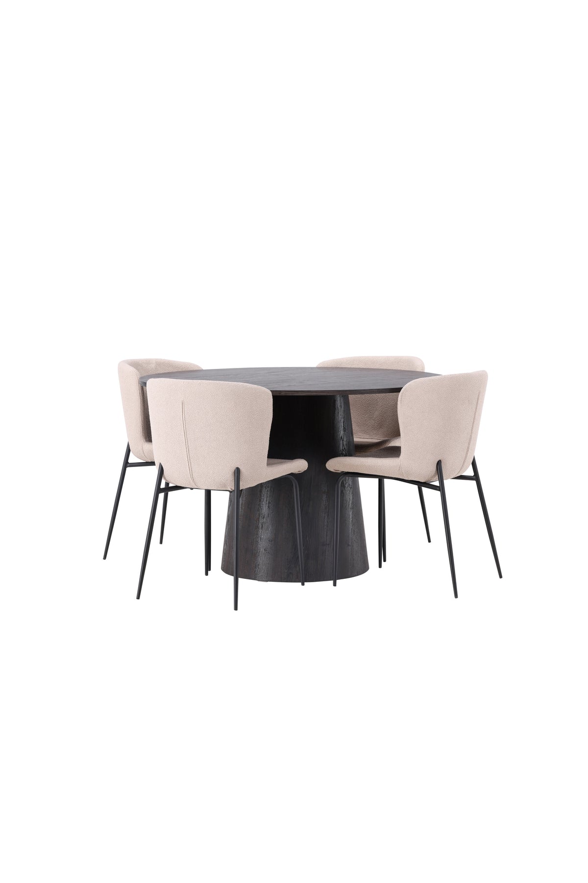 Lanzo Esszimmerset + Modesto ⌀120cm/4St. in Braun / Beige / Schwarz präsentiert im Onlineshop von KAQTU Design AG. Esszimmerset ist von Venture Home