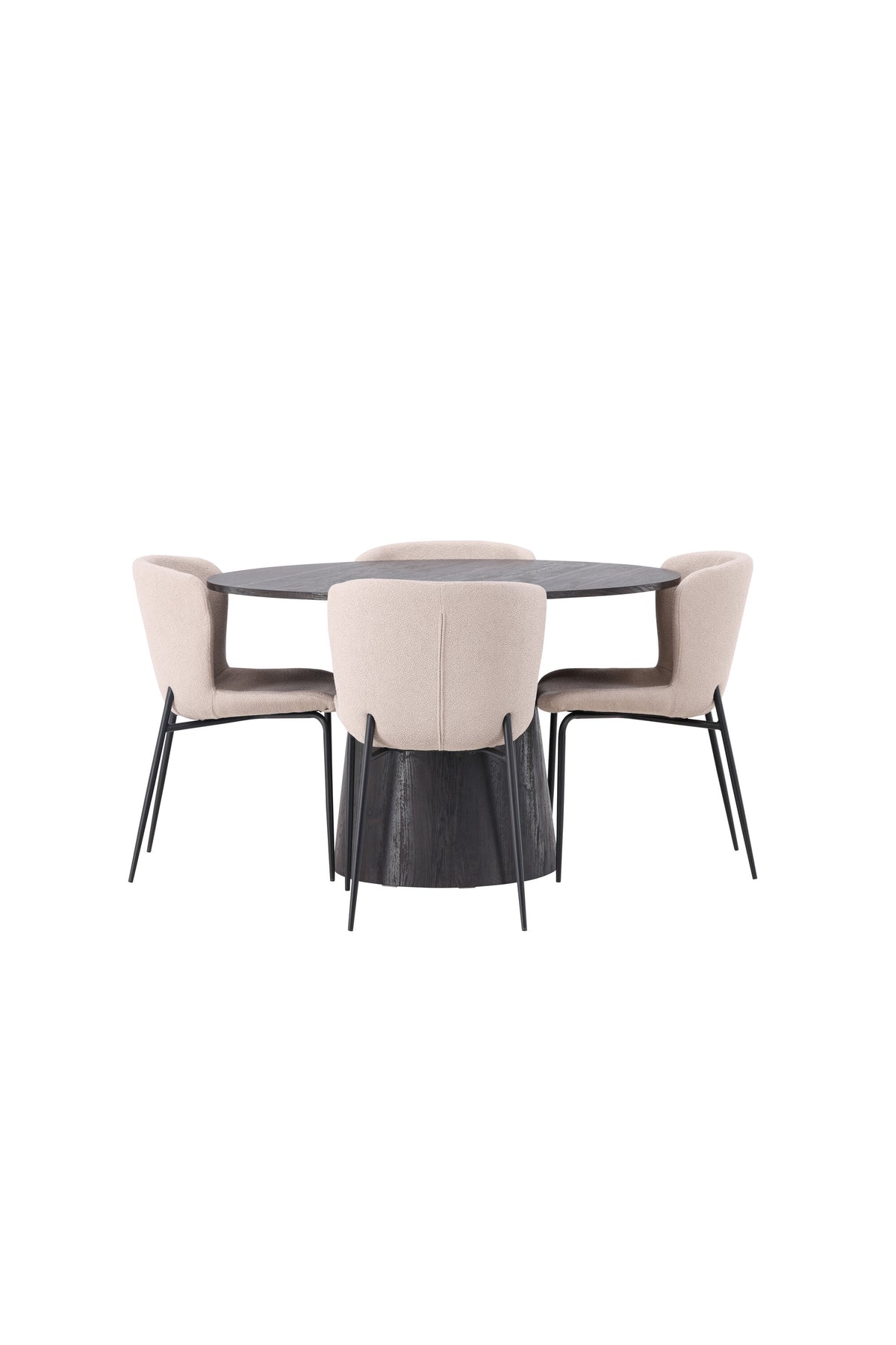 Lanzo Esszimmerset + Modesto ⌀120cm/4St. in Braun / Beige / Schwarz präsentiert im Onlineshop von KAQTU Design AG. Esszimmerset ist von Venture Home