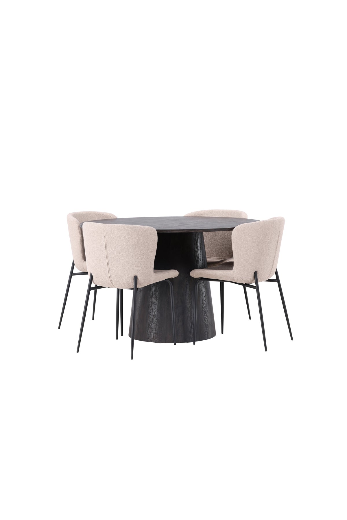 Lanzo Esszimmerset + Modesto ⌀120cm/4St. in Braun / Beige / Schwarz präsentiert im Onlineshop von KAQTU Design AG. Esszimmerset ist von Venture Home