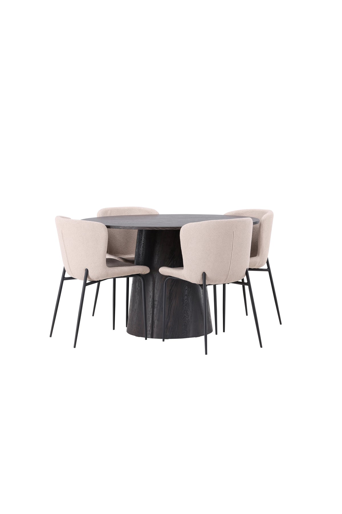 Lanzo Esszimmerset + Modesto ⌀120cm/4St. in Braun / Beige / Schwarz präsentiert im Onlineshop von KAQTU Design AG. Esszimmerset ist von Venture Home