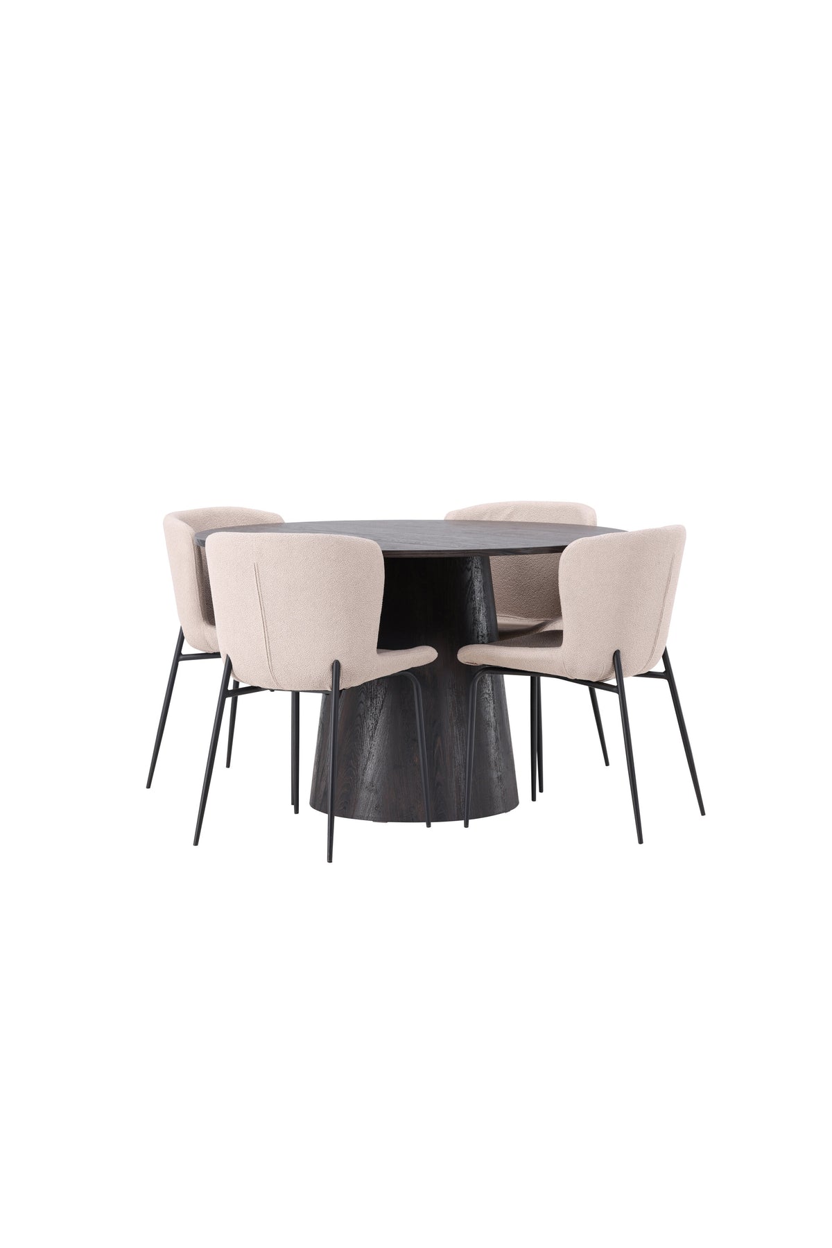 Lanzo Esszimmerset + Modesto ⌀120cm/4St. in Braun / Beige / Schwarz präsentiert im Onlineshop von KAQTU Design AG. Esszimmerset ist von Venture Home