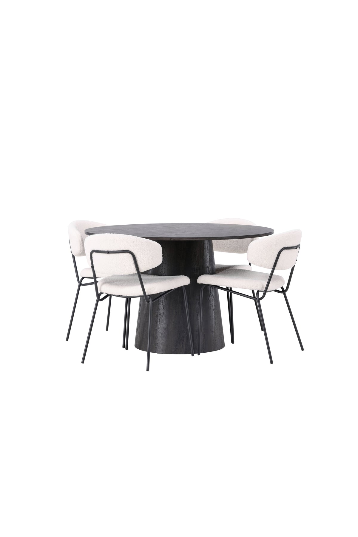 Lanzo Esszimmerset + Chico ⌀120cm/4St. in Braun / Weiss präsentiert im Onlineshop von KAQTU Design AG. Esszimmerset ist von Venture Home