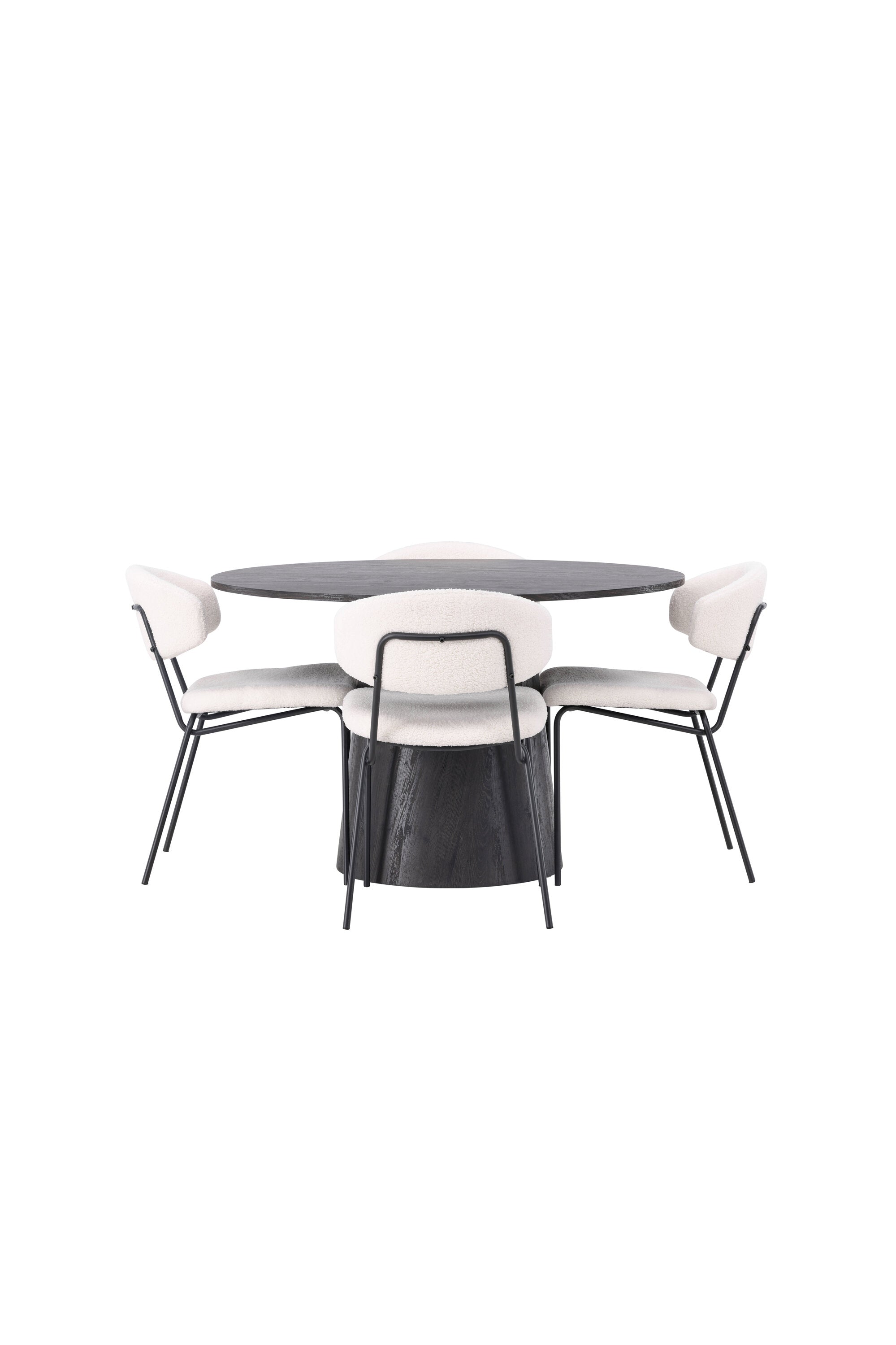 Lanzo Esszimmerset + Chico ⌀120cm/4St. in Braun / Weiss präsentiert im Onlineshop von KAQTU Design AG. Esszimmerset ist von Venture Home