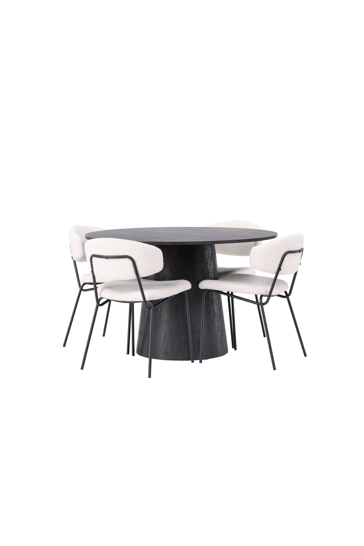 Lanzo Esszimmerset + Chico ⌀120cm/4St. in Braun / Weiss präsentiert im Onlineshop von KAQTU Design AG. Esszimmerset ist von Venture Home