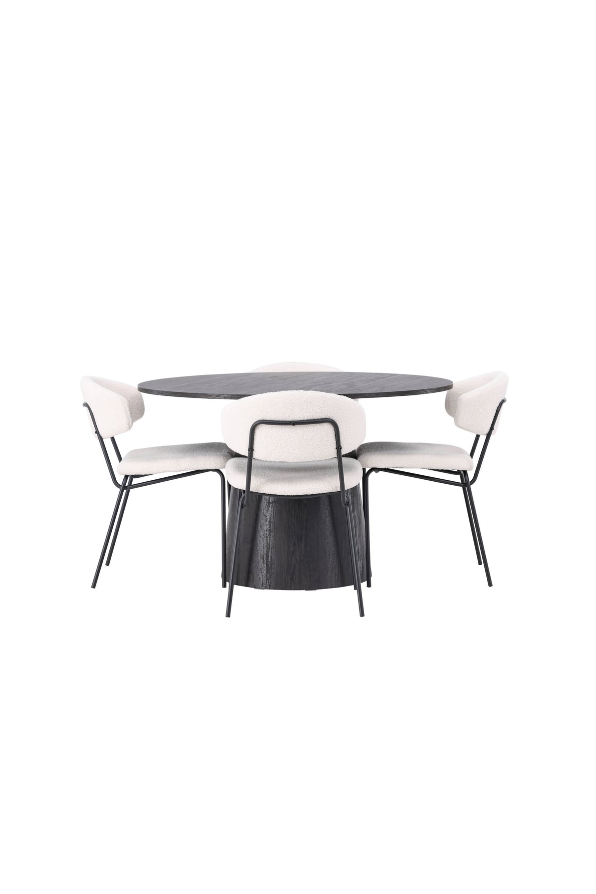Lanzo Esszimmerset + Chico ⌀120cm/4St. in Braun / Weiss präsentiert im Onlineshop von KAQTU Design AG. Esszimmerset ist von Venture Home
