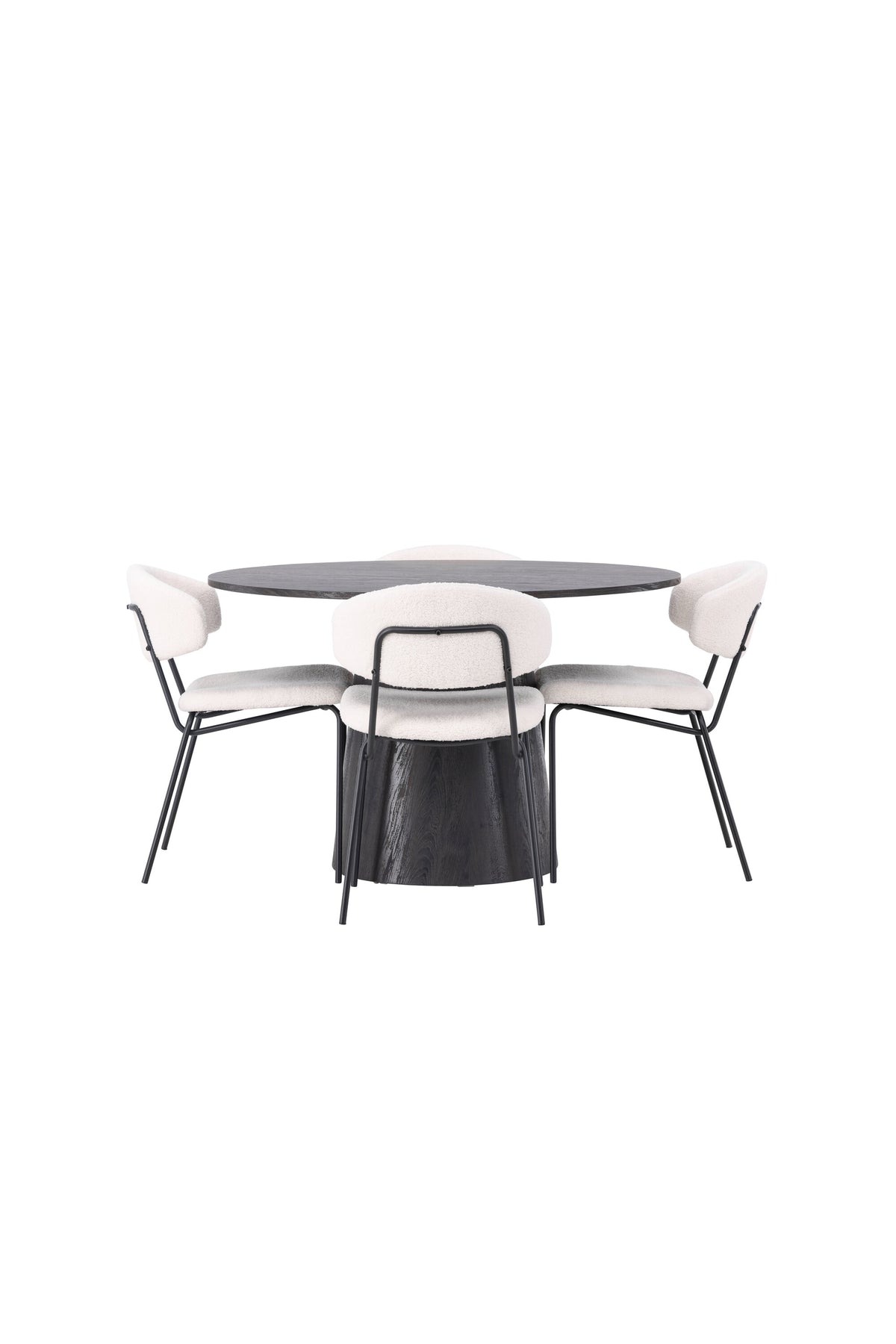 Lanzo Esszimmerset + Chico ⌀120cm/4St. in Braun / Weiss präsentiert im Onlineshop von KAQTU Design AG. Esszimmerset ist von Venture Home