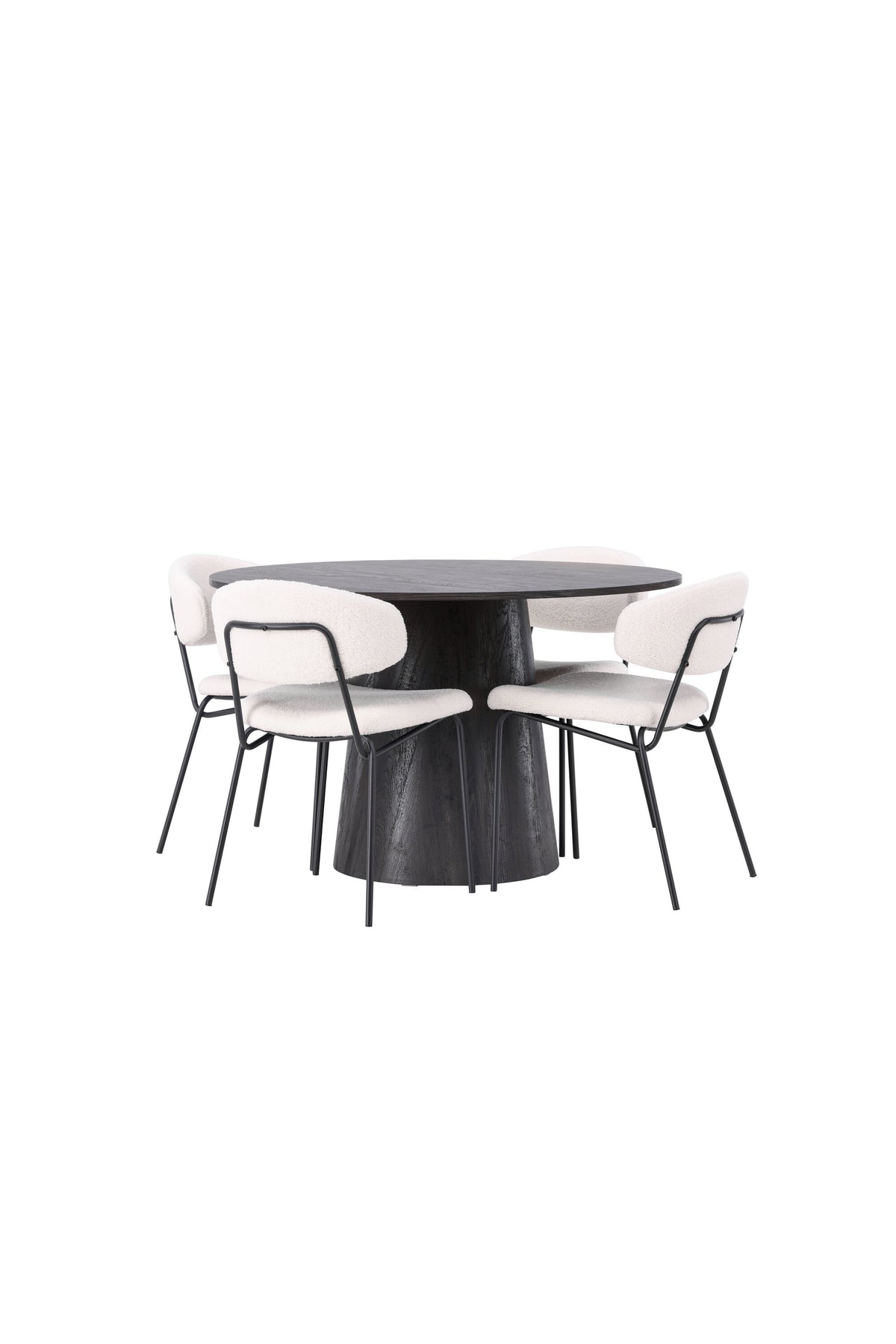 Lanzo Esszimmerset + Chico ⌀120cm/4St. in Braun / Weiss präsentiert im Onlineshop von KAQTU Design AG. Esszimmerset ist von Venture Home