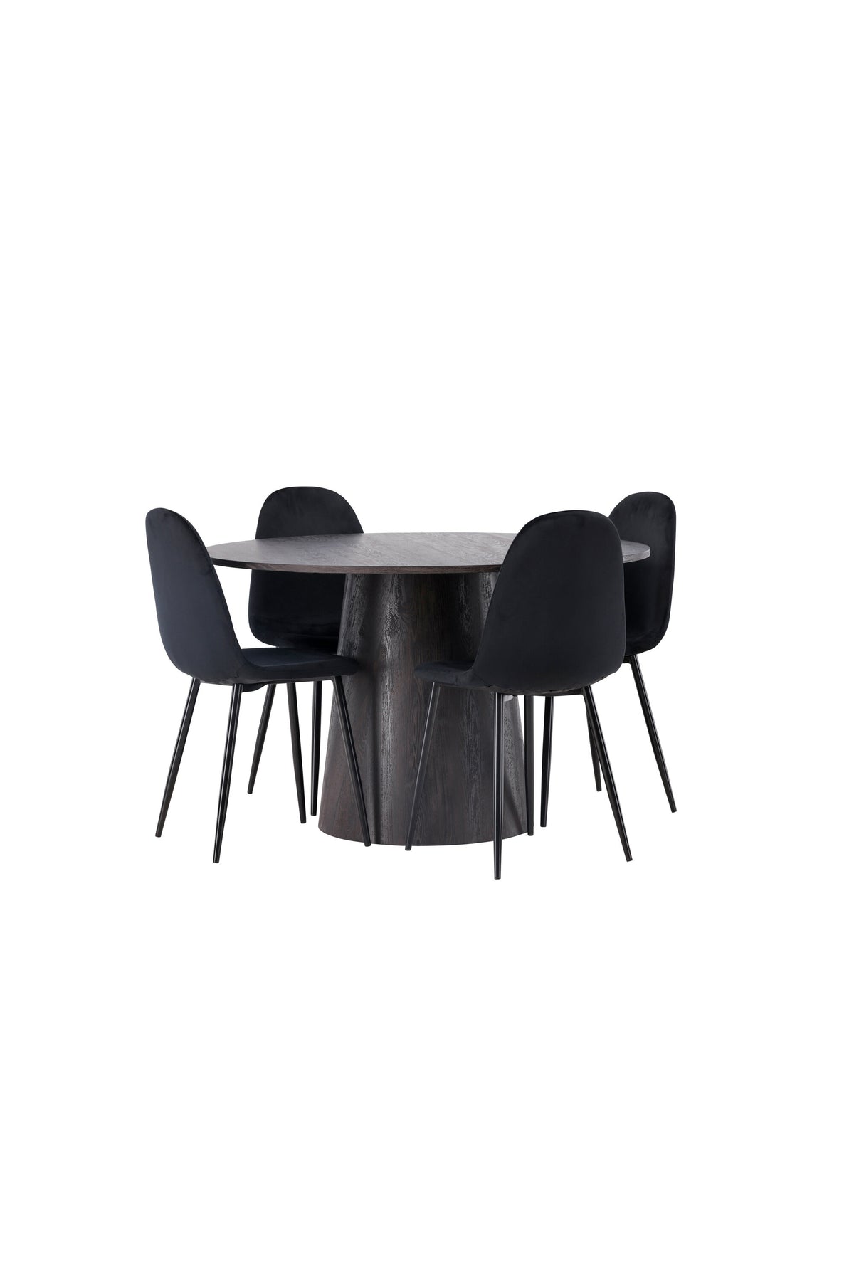 Lanzo Esszimmerset + Polar ⌀120cm/4St. in Braun / Schwarz präsentiert im Onlineshop von KAQTU Design AG. Esszimmerset ist von Venture Home