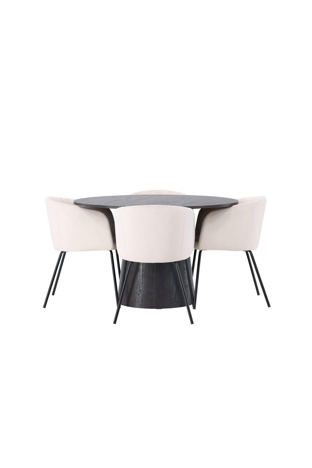 Lanzo Esszimmerset + Berit ⌀120cm/4St. in Braun / Schwarz präsentiert im Onlineshop von KAQTU Design AG. Esszimmerset ist von Venture Home