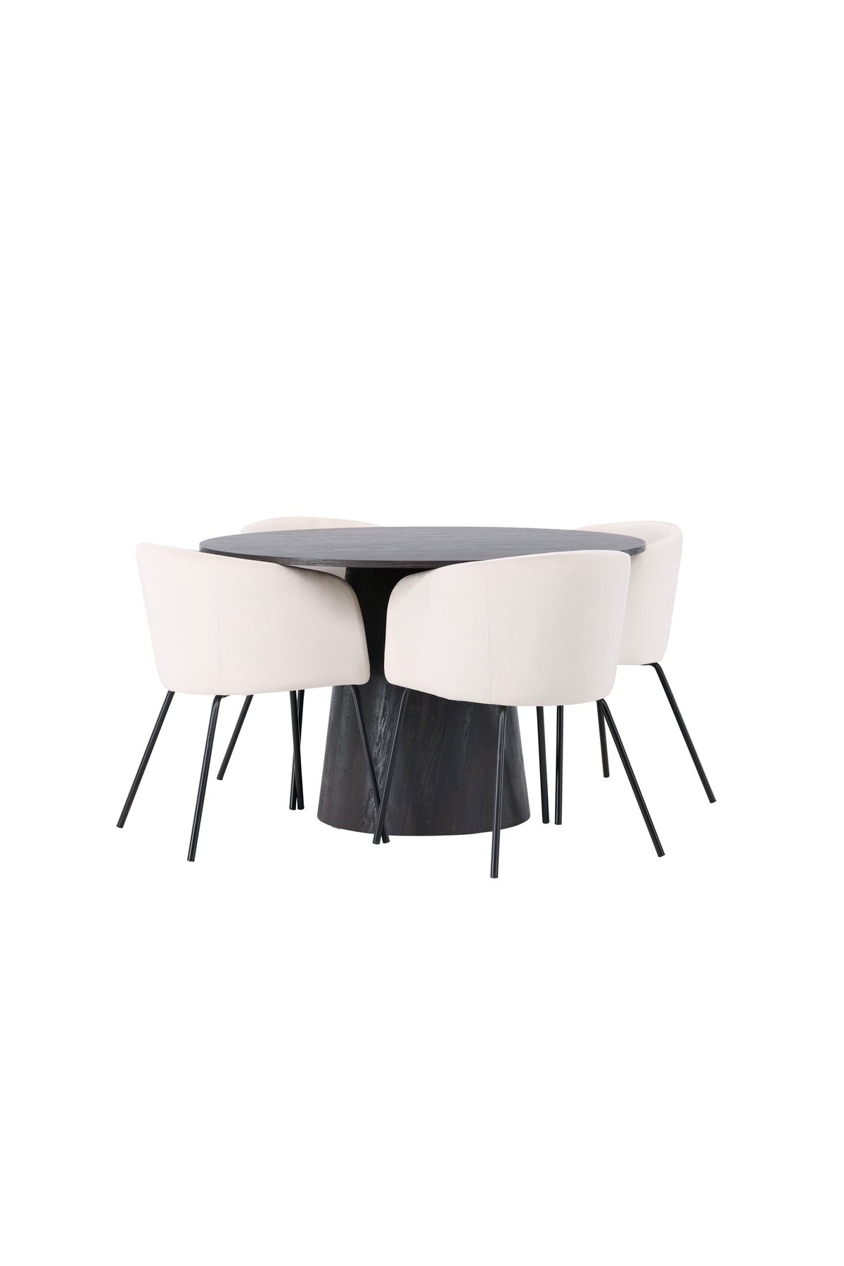 Lanzo Esszimmerset + Berit ⌀120cm/4St. in Braun / Schwarz präsentiert im Onlineshop von KAQTU Design AG. Esszimmerset ist von Venture Home