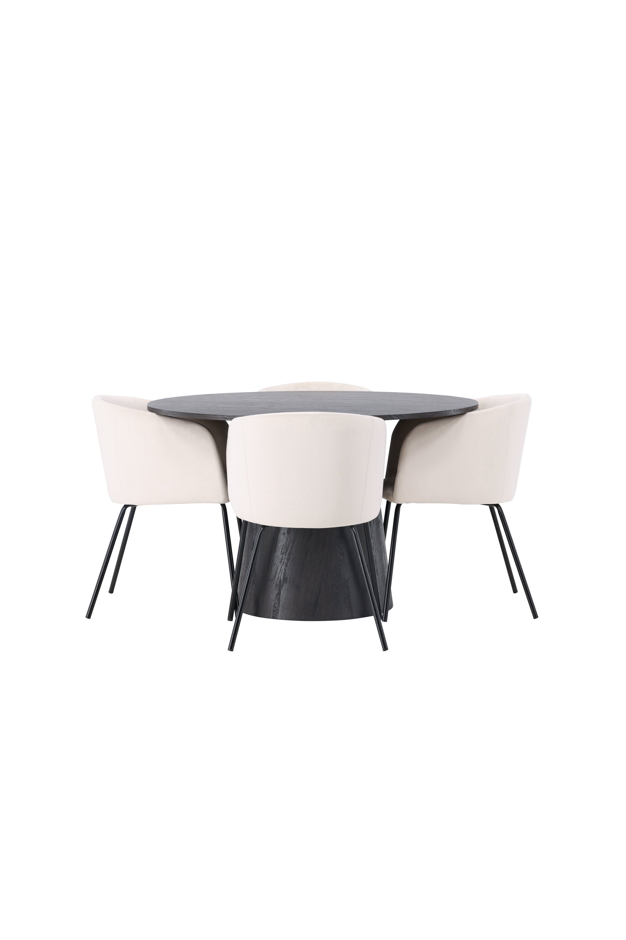 Lanzo Esszimmerset + Berit ⌀120cm/4St. in Braun / Schwarz präsentiert im Onlineshop von KAQTU Design AG. Esszimmerset ist von Venture Home