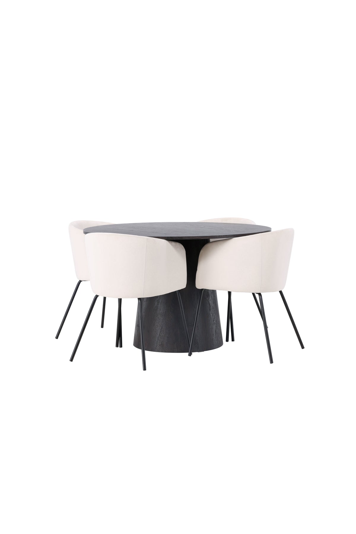 Lanzo Esszimmerset + Berit ⌀120cm/4St. in Braun / Schwarz präsentiert im Onlineshop von KAQTU Design AG. Esszimmerset ist von Venture Home