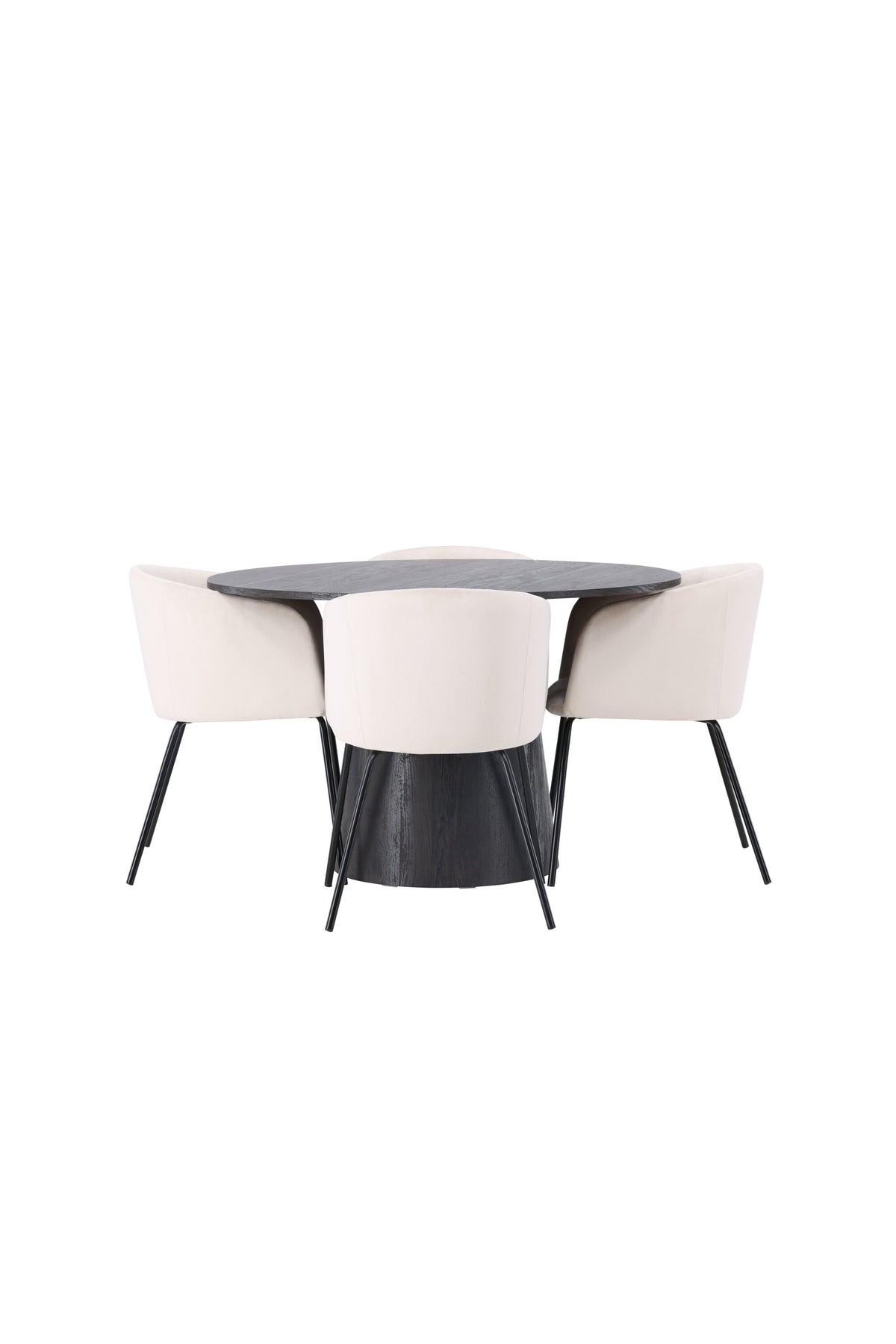 Lanzo Esszimmerset + Berit ⌀120cm/4St. in Braun / Schwarz präsentiert im Onlineshop von KAQTU Design AG. Esszimmerset ist von Venture Home