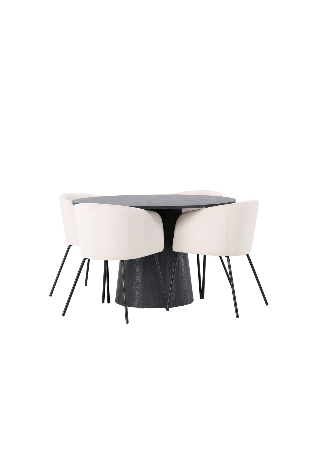 Lanzo Esszimmerset + Berit ⌀120cm/4St. in Braun / Schwarz präsentiert im Onlineshop von KAQTU Design AG. Esszimmerset ist von Venture Home