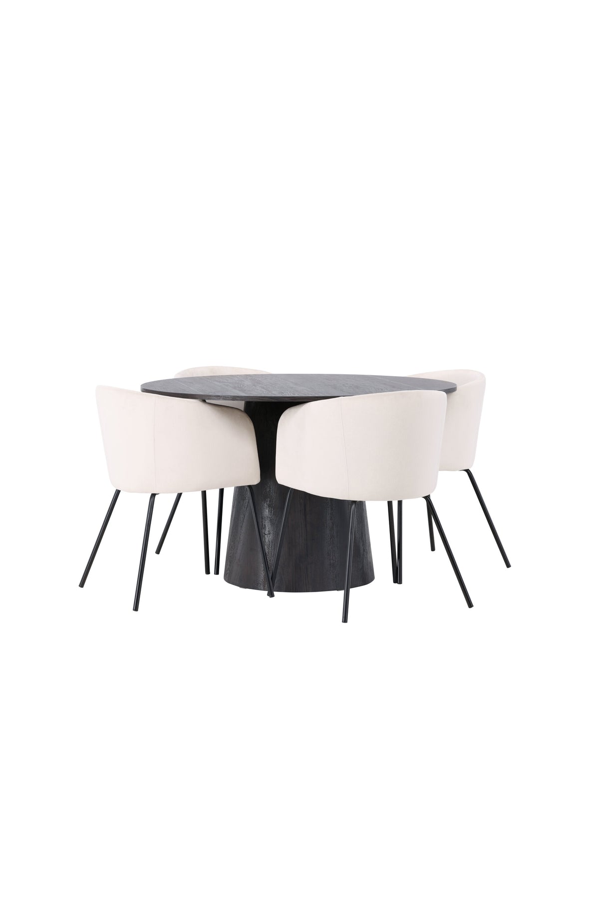 Lanzo Esszimmerset + Berit ⌀120cm/4St. in Braun / Schwarz präsentiert im Onlineshop von KAQTU Design AG. Esszimmerset ist von Venture Home