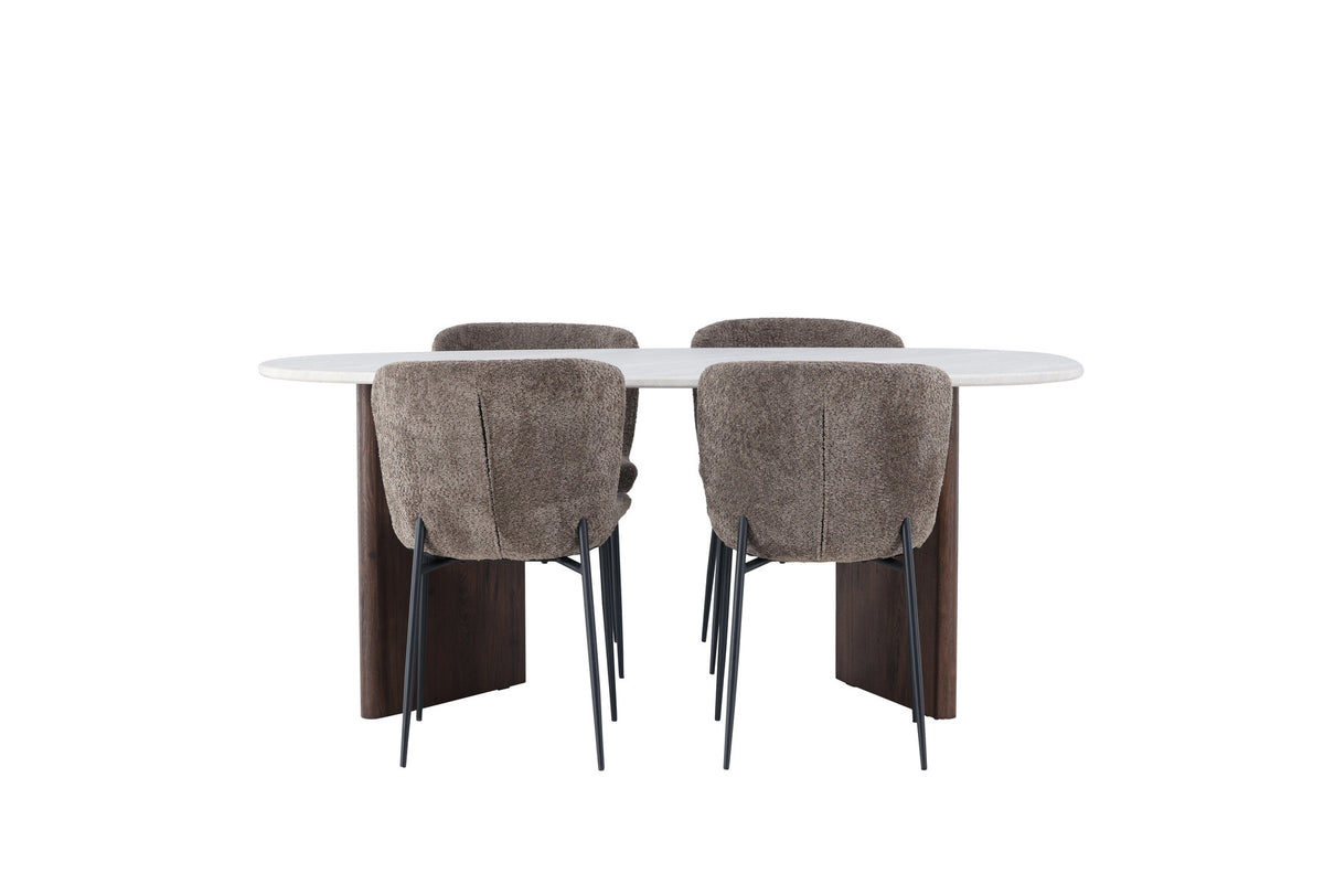 Grönvik Esszimmerset + Modesto 180cm/4St. in Schwarz, Dunkelgrau präsentiert im Onlineshop von KAQTU Design AG. Esszimmerset ist von Venture Home