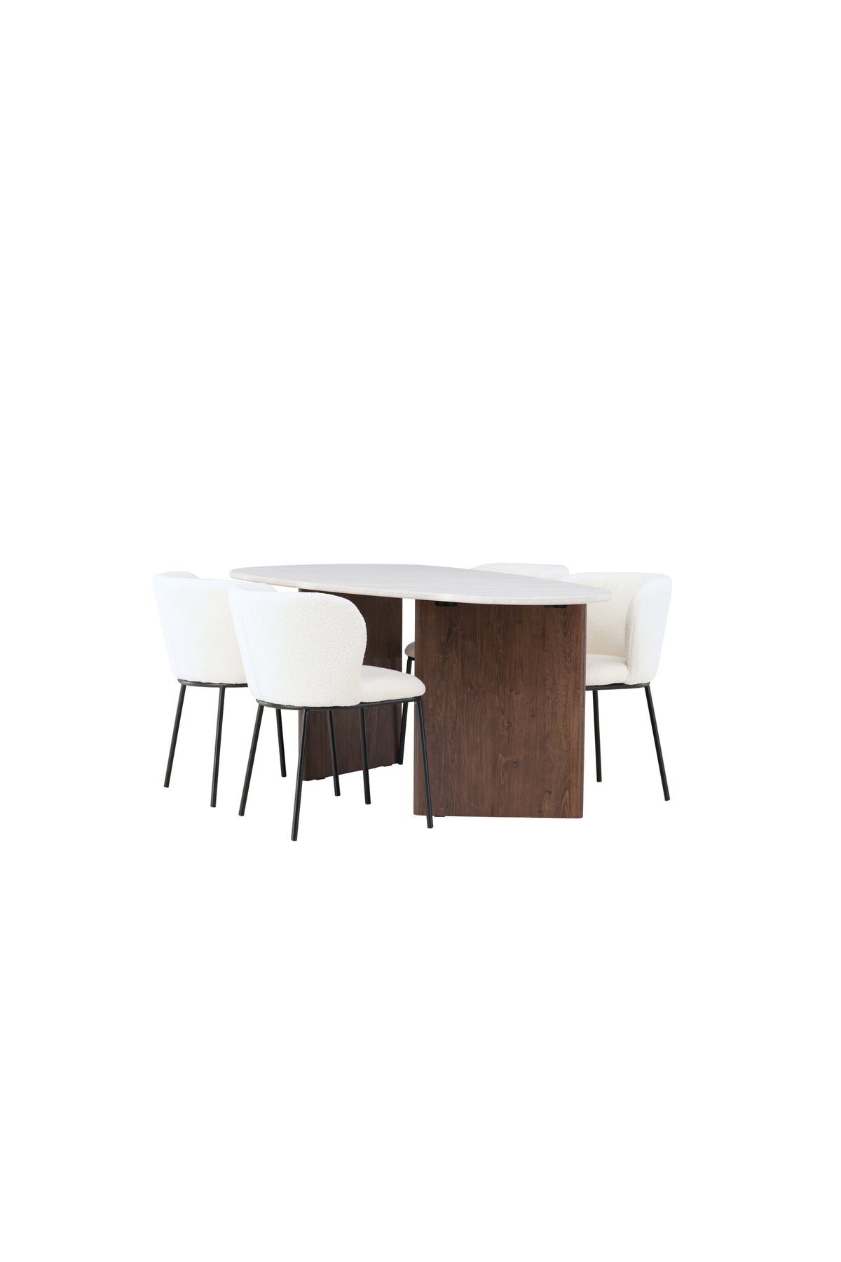 Grönvik Esszimmerset + Edina 180cm/4St. in Schwarz-Weiss präsentiert im Onlineshop von KAQTU Design AG. Esszimmerset ist von Venture Home