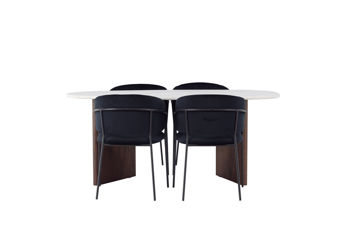 Grönvik Esszimmerset + Selma 180cm/4St. in Schwarz präsentiert im Onlineshop von KAQTU Design AG. Esszimmerset ist von Venture Home
