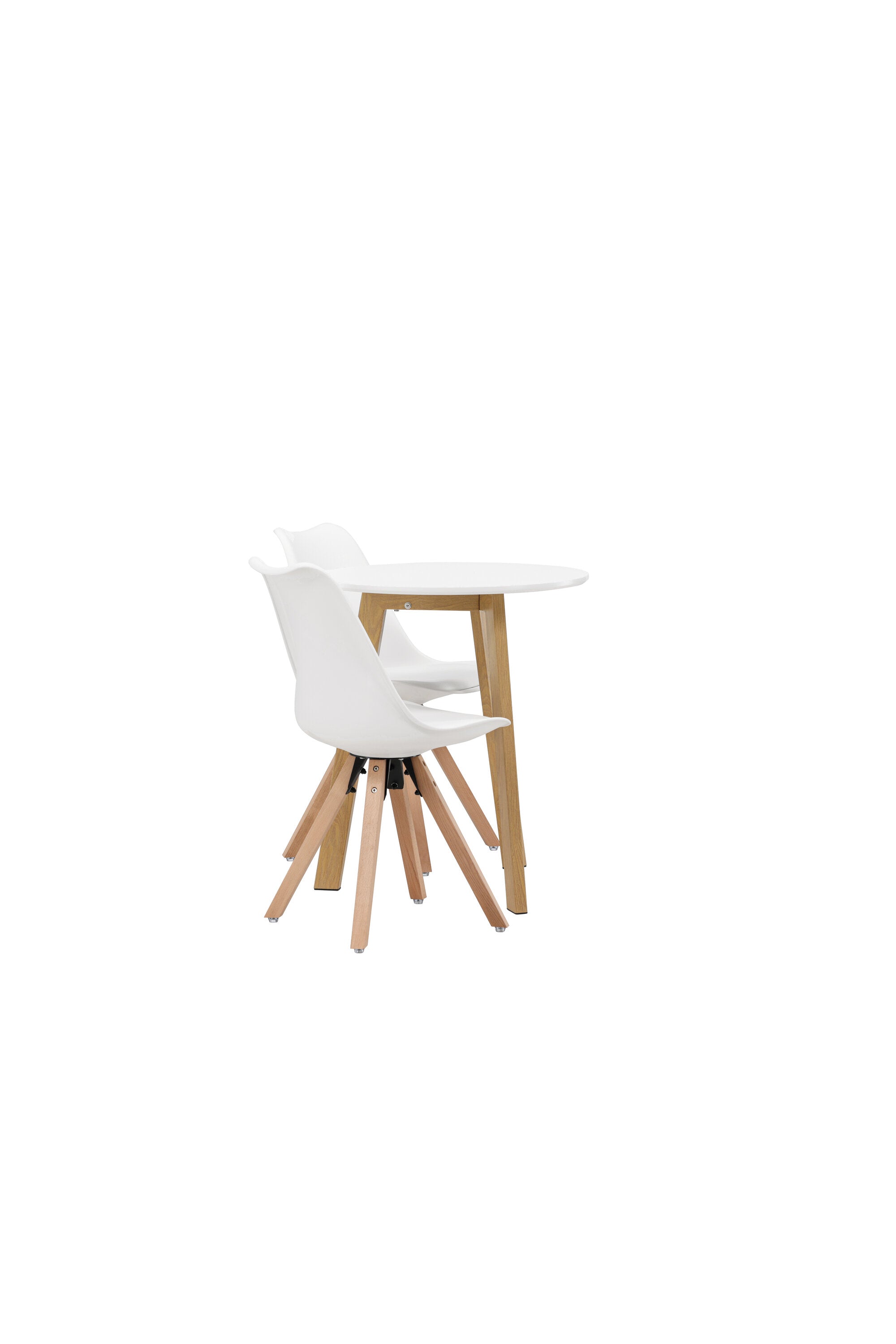 Leonora Esszimmerset + Zeno ⌀65cm/2St. in Natur, Weiss präsentiert im Onlineshop von KAQTU Design AG. Esszimmerset ist von Venture Home