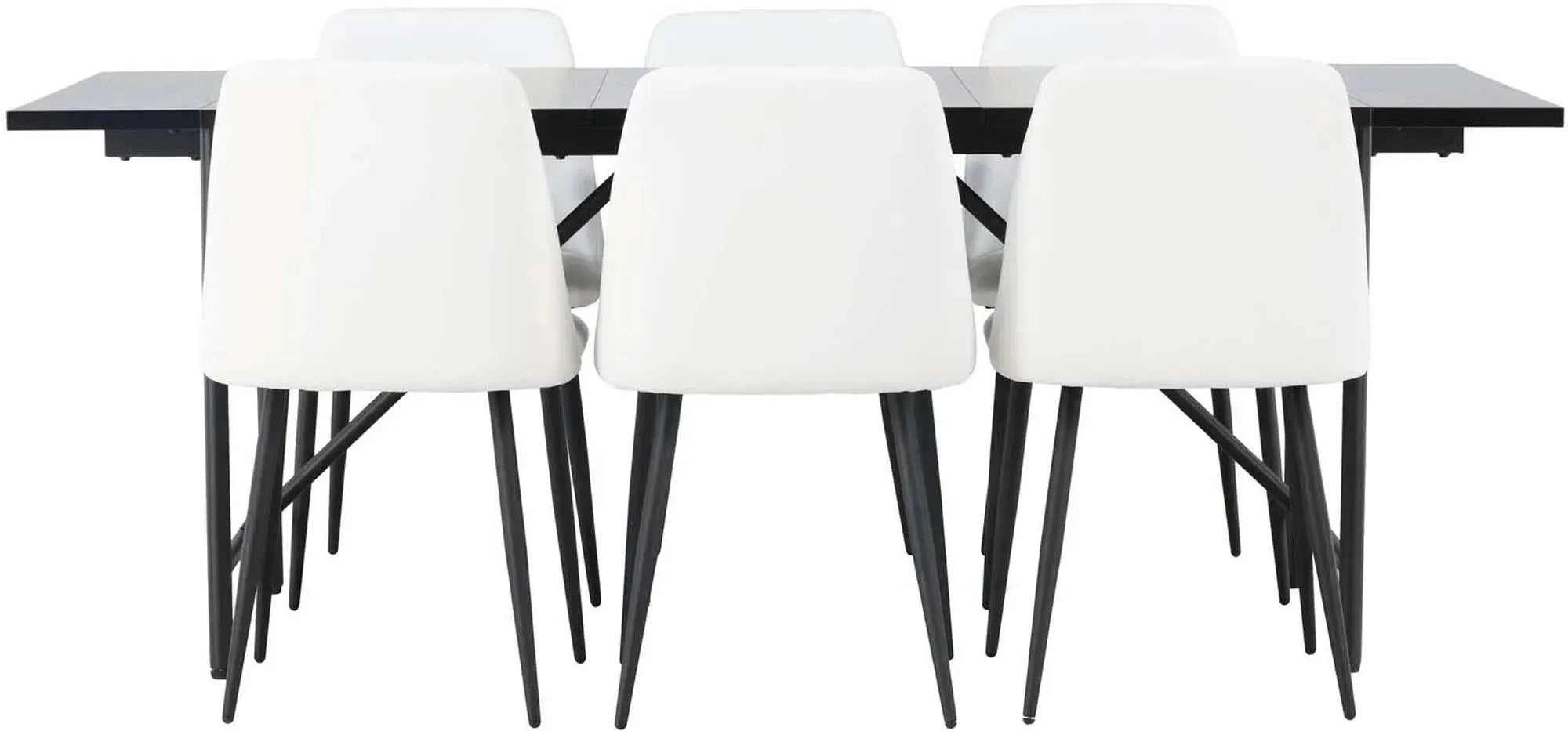 Modernes Esszimmerset mit 200cm Tisch und 6 Samtstühlen für stilvolle Dinner.