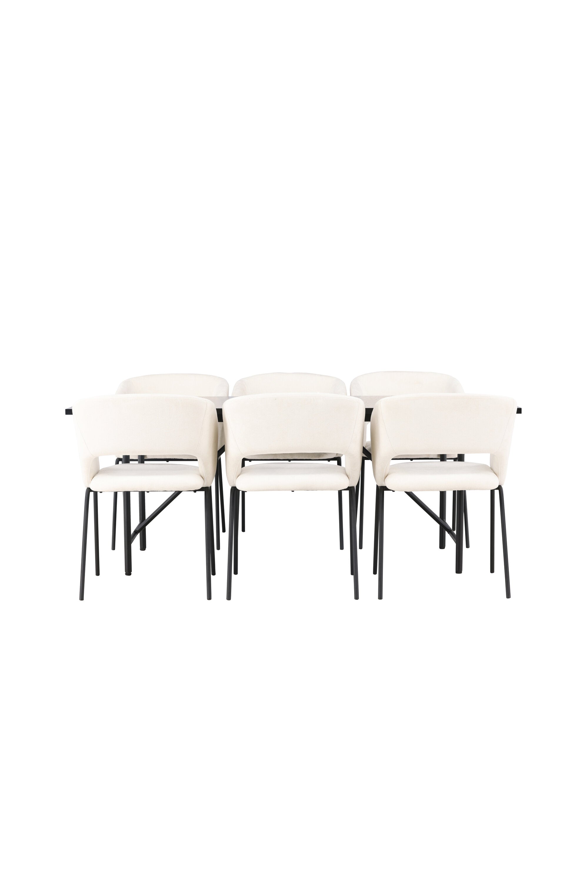 Astrid Esszimmerset + Day 200cm/6St. in Schwarz, gebrochenes Weiss präsentiert im Onlineshop von KAQTU Design AG. Esszimmerset ist von Venture Home